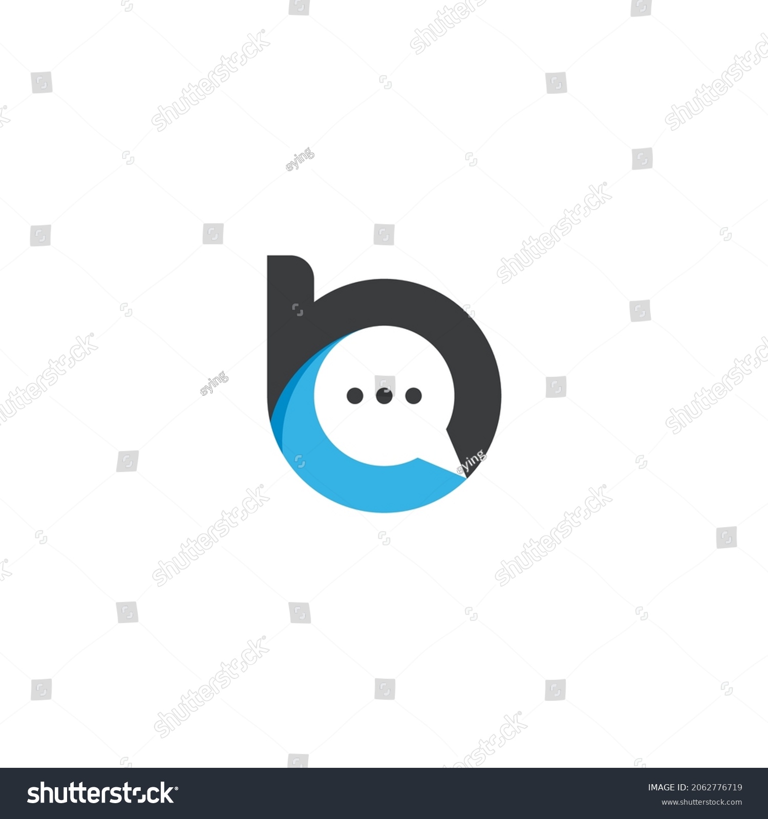 Letter B Chat Communication Logo Design Stock Vector (Royalty Free ...