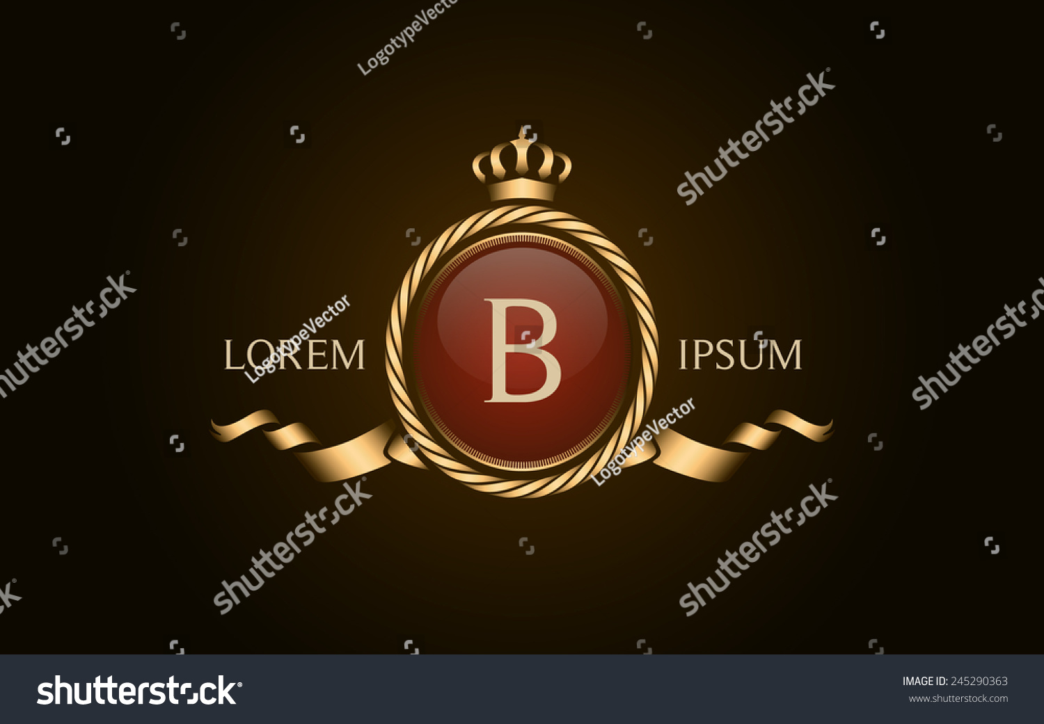 Letter B Crest Logo Alphabet Logotype Stock Vector (Royalty Free ...