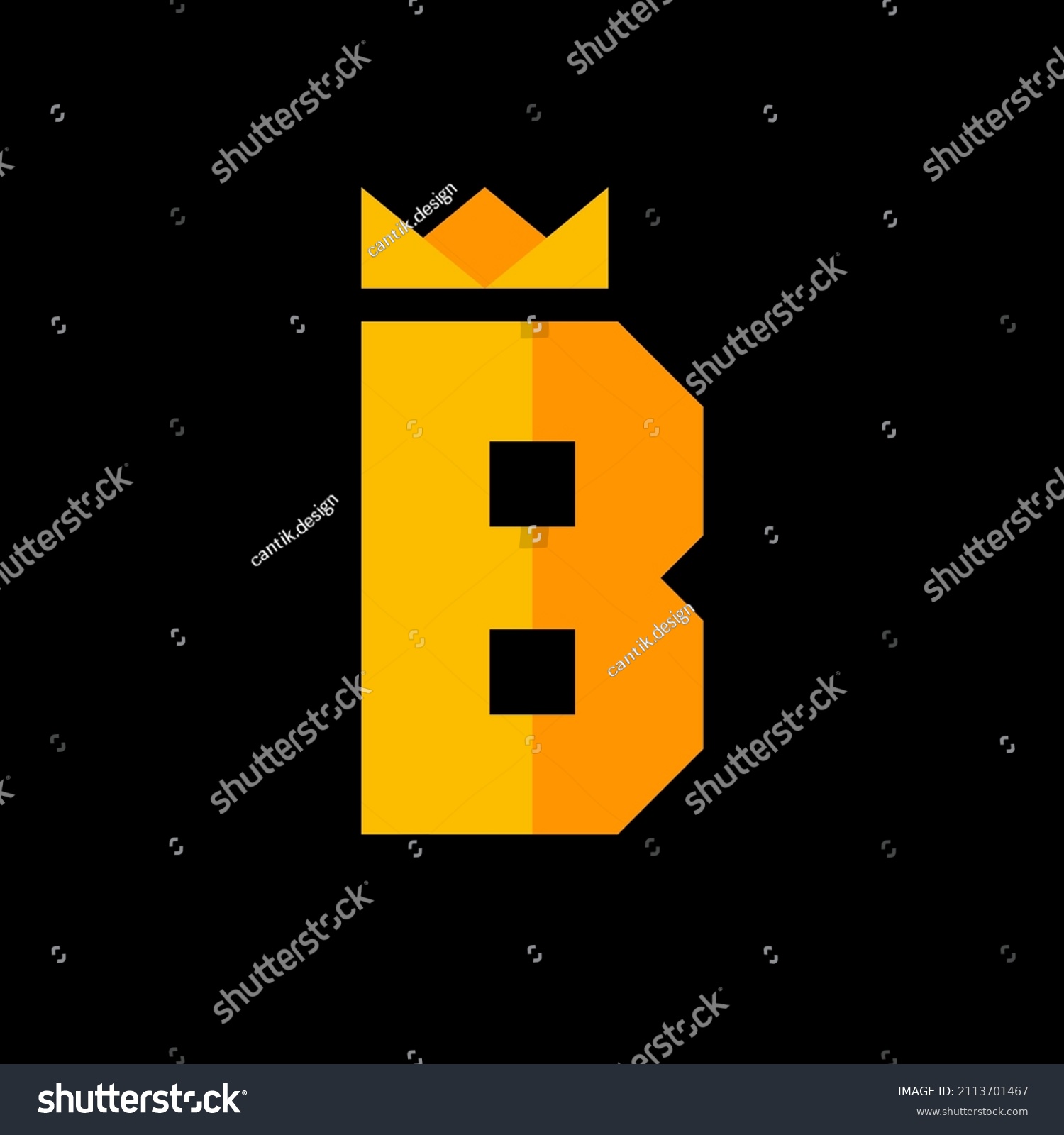 Letter B Crown Logo Design Template Stock Vector (Royalty Free ...