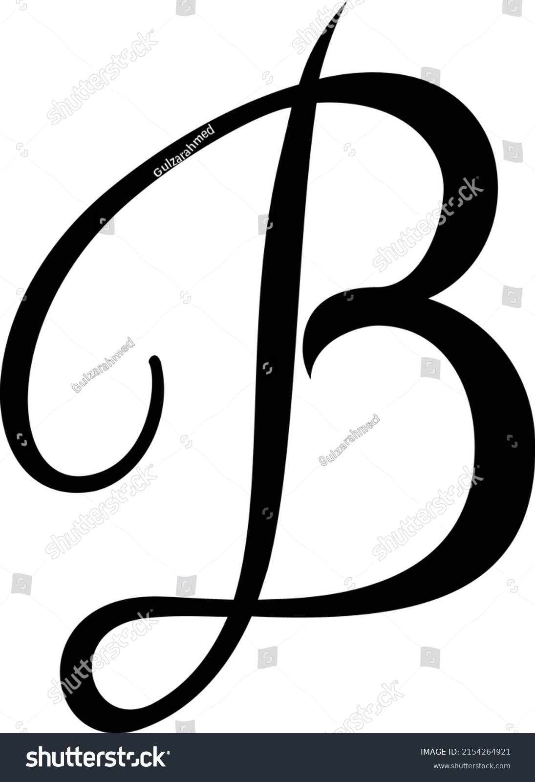 Letter B Cursive Fontalphabet Bb Logo Stock Vector (Royalty Free ...