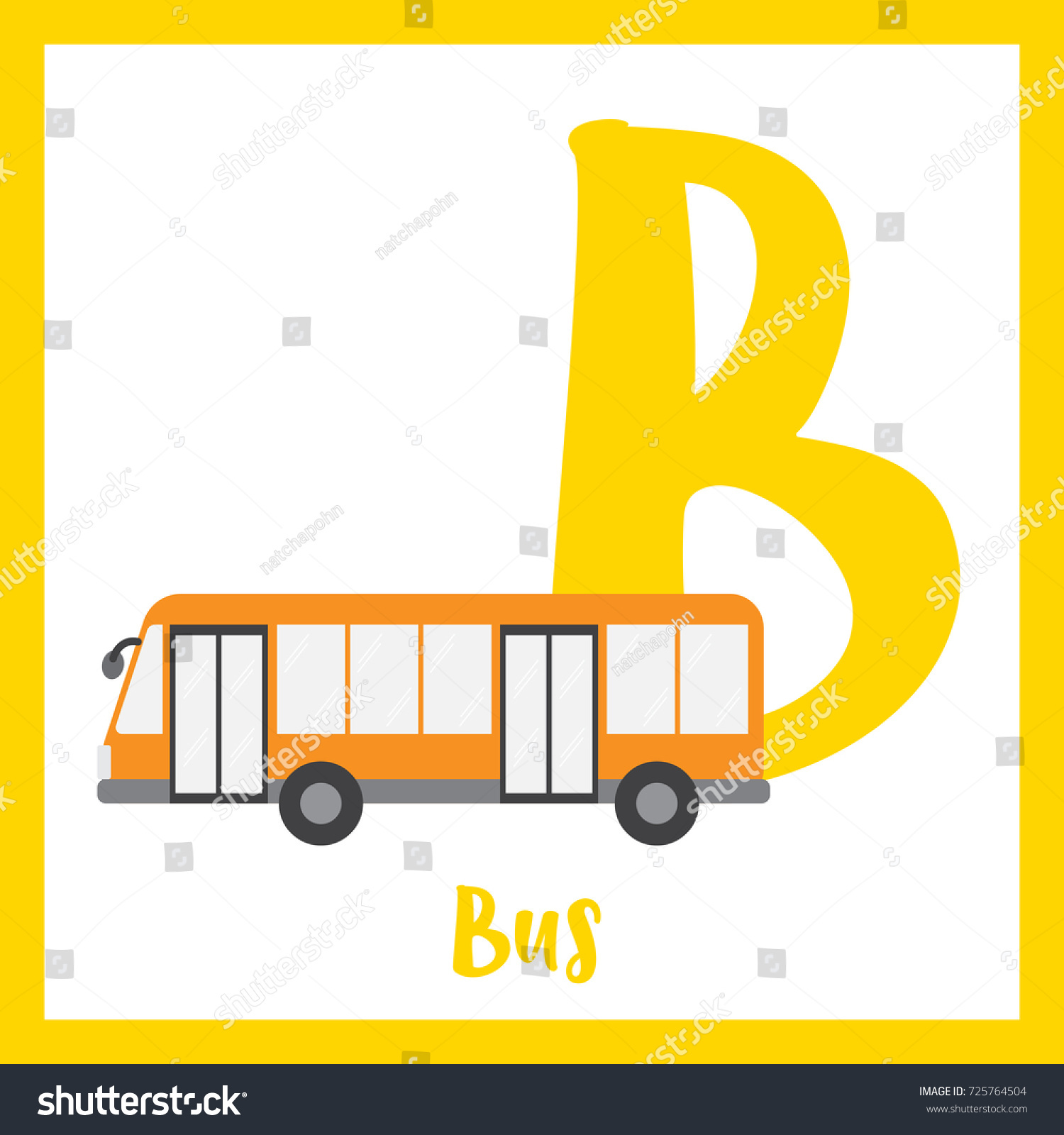 Letter B Cute Children Colorful Transportations Stock Vector (Royalty ...