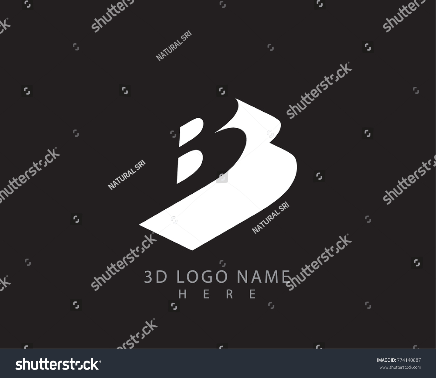 Letter B 3d Logo Vector Black Stock Vector (Royalty Free) 774140887 ...