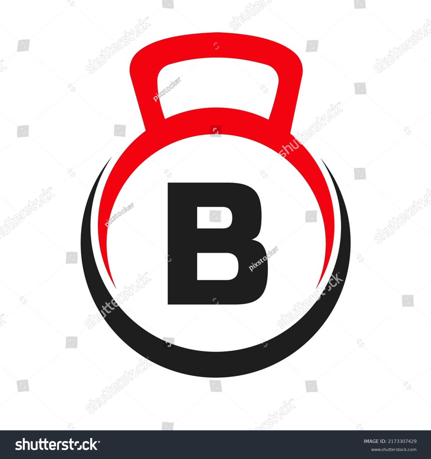 Letter B Fitness Gym Logo Vector Stock Vector (Royalty Free) 2173307429 ...