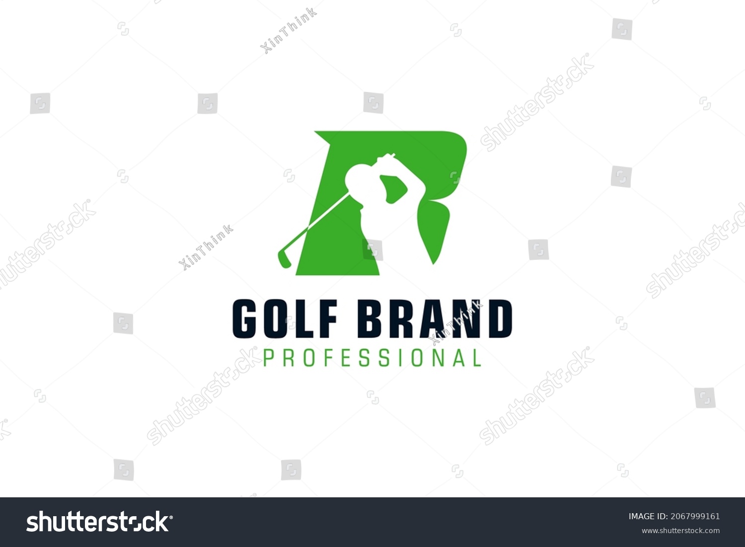 Letter B Golf Logo Design Vector Stock Vector (Royalty Free) 2067999161