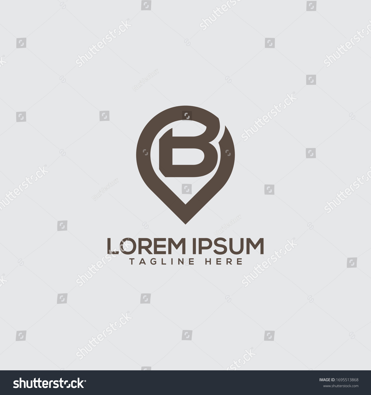 Letter B Geotag Location Logo Icon Stock Vector (Royalty Free) 1695513868