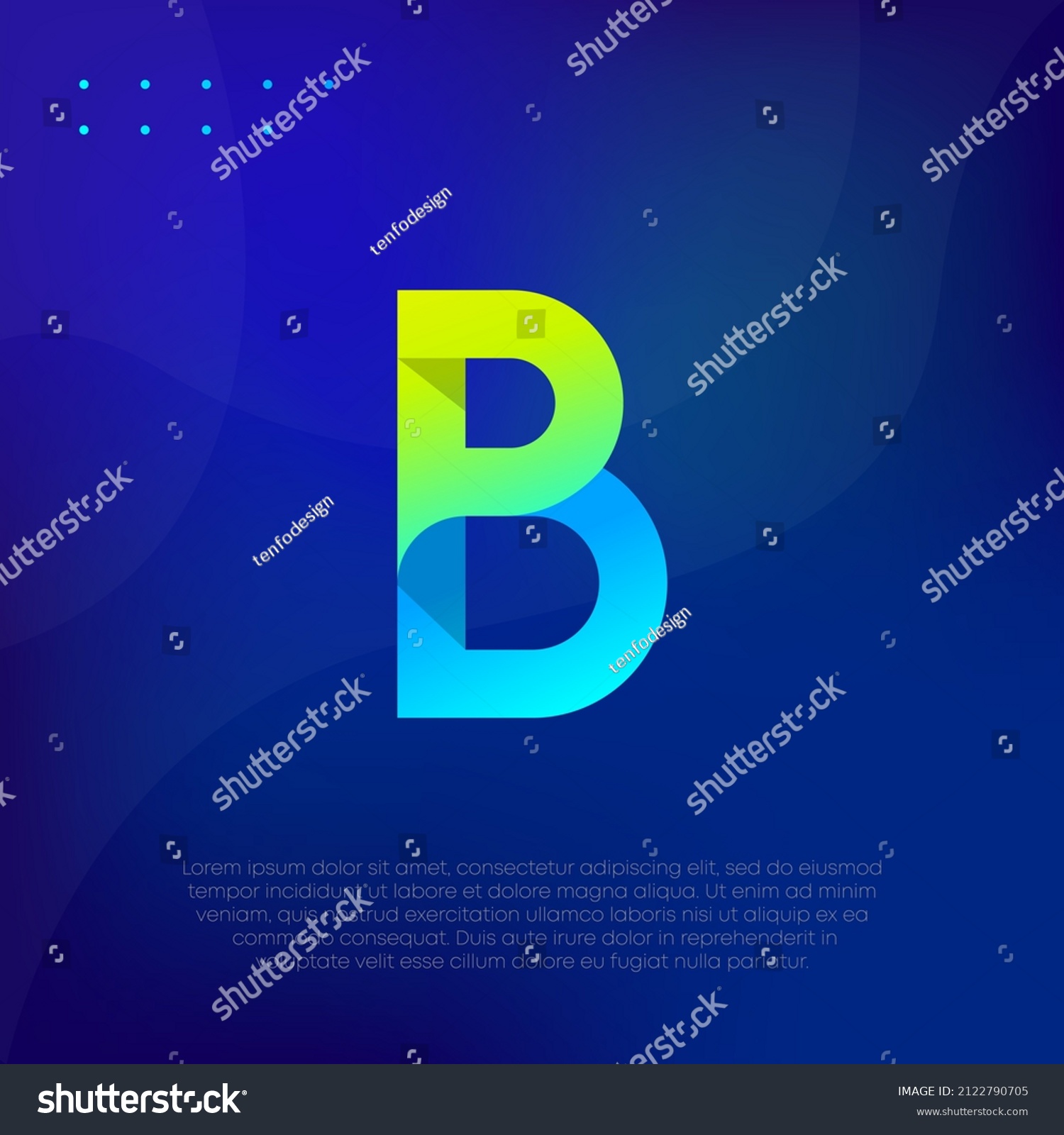 Letter B Gradient Logo Design Lettermark Stock Vector (Royalty Free ...