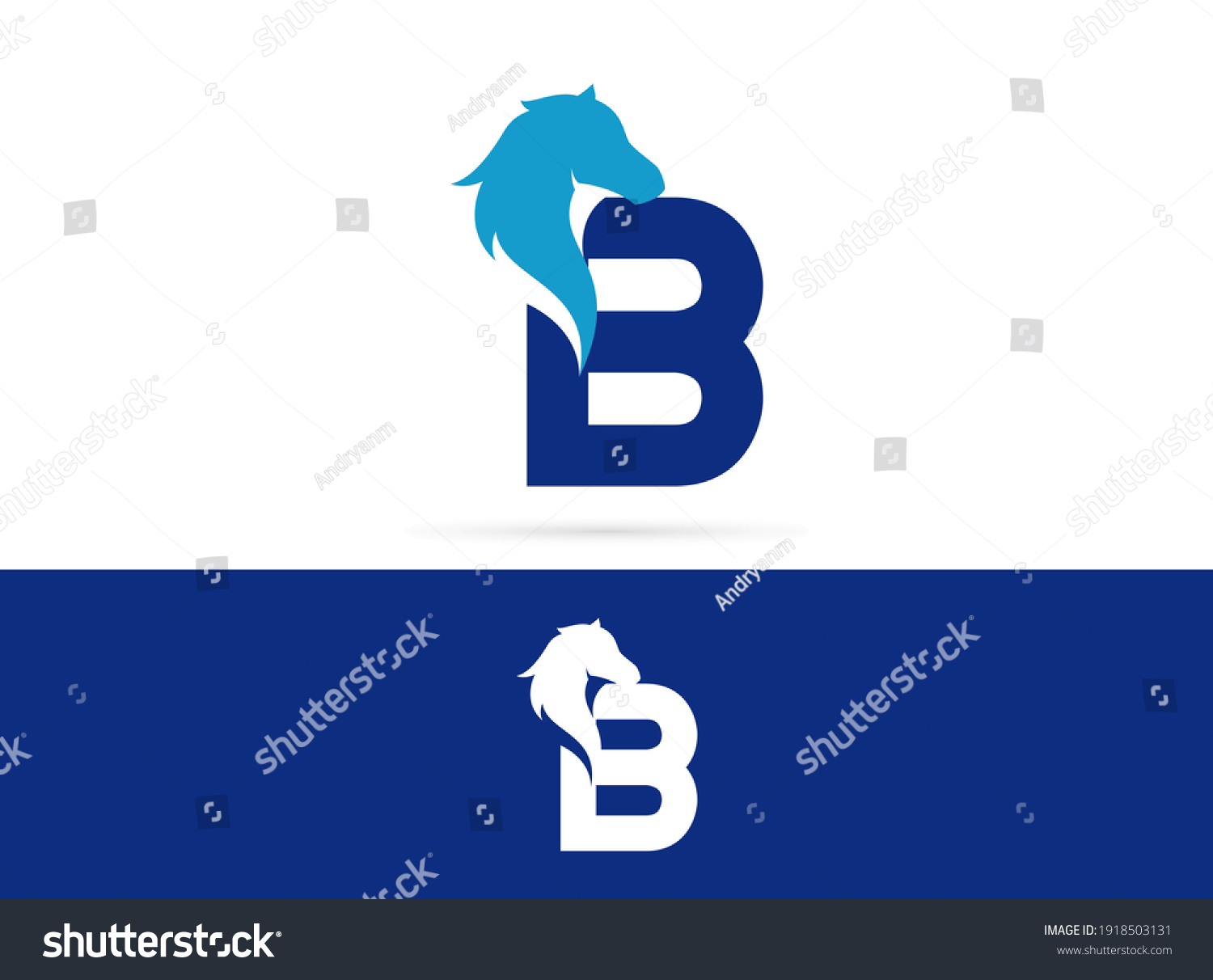 Letter B Head Horse Logo Design Stock Vector (Royalty Free) 1918503131 ...