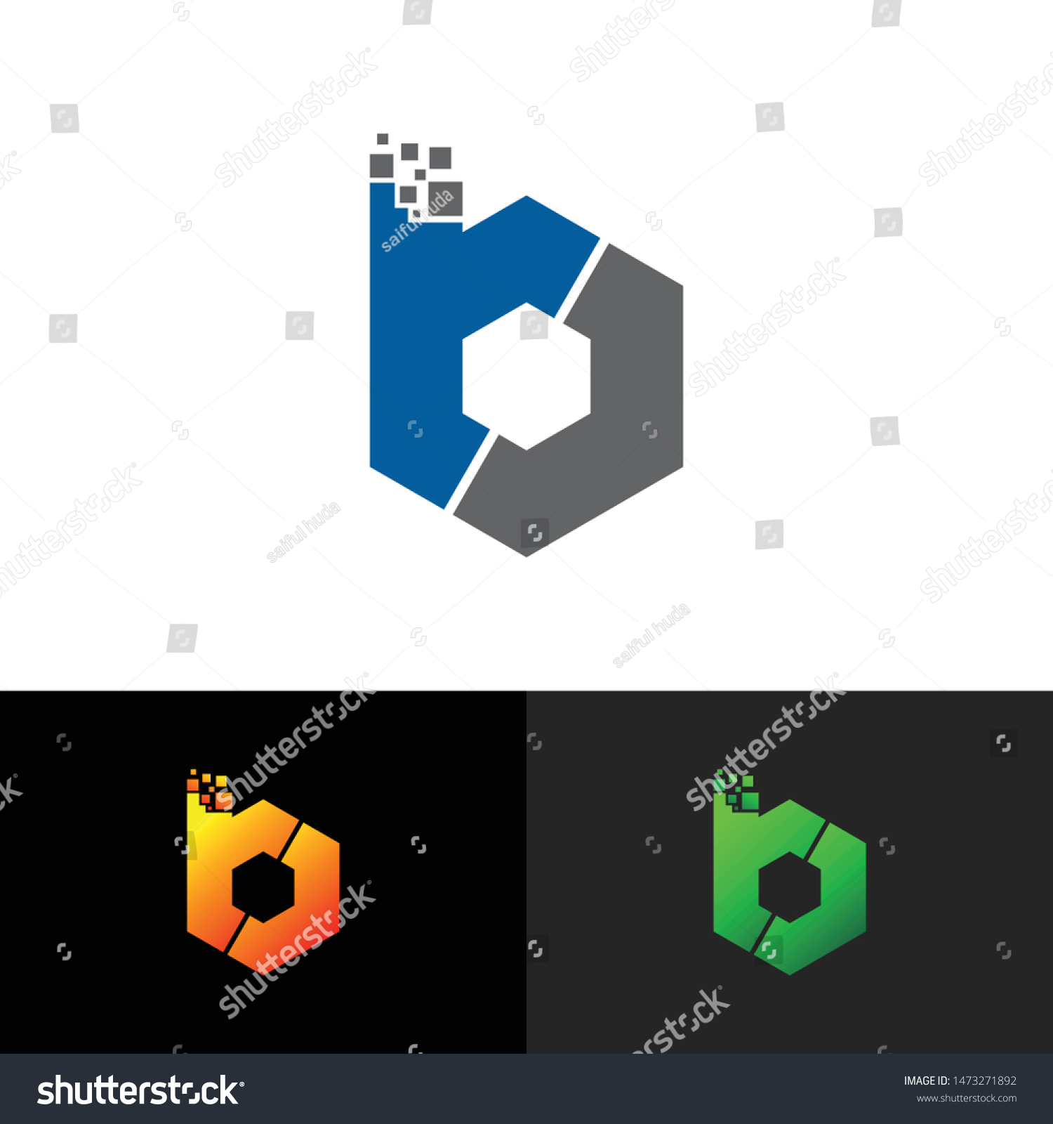 Letter B Hexagon Simple Logo Icon Stock Vector (Royalty Free) 1473271892