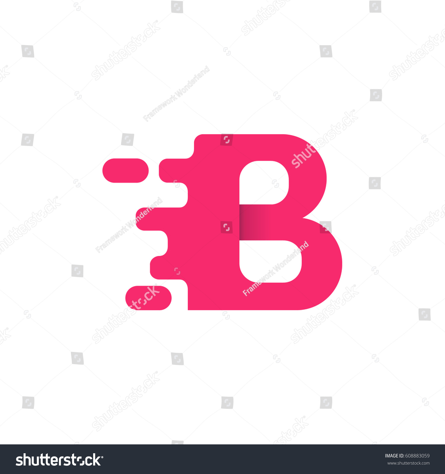 Letter B Icon Logo Template Elegant Stock Vector (Royalty Free) 608883059