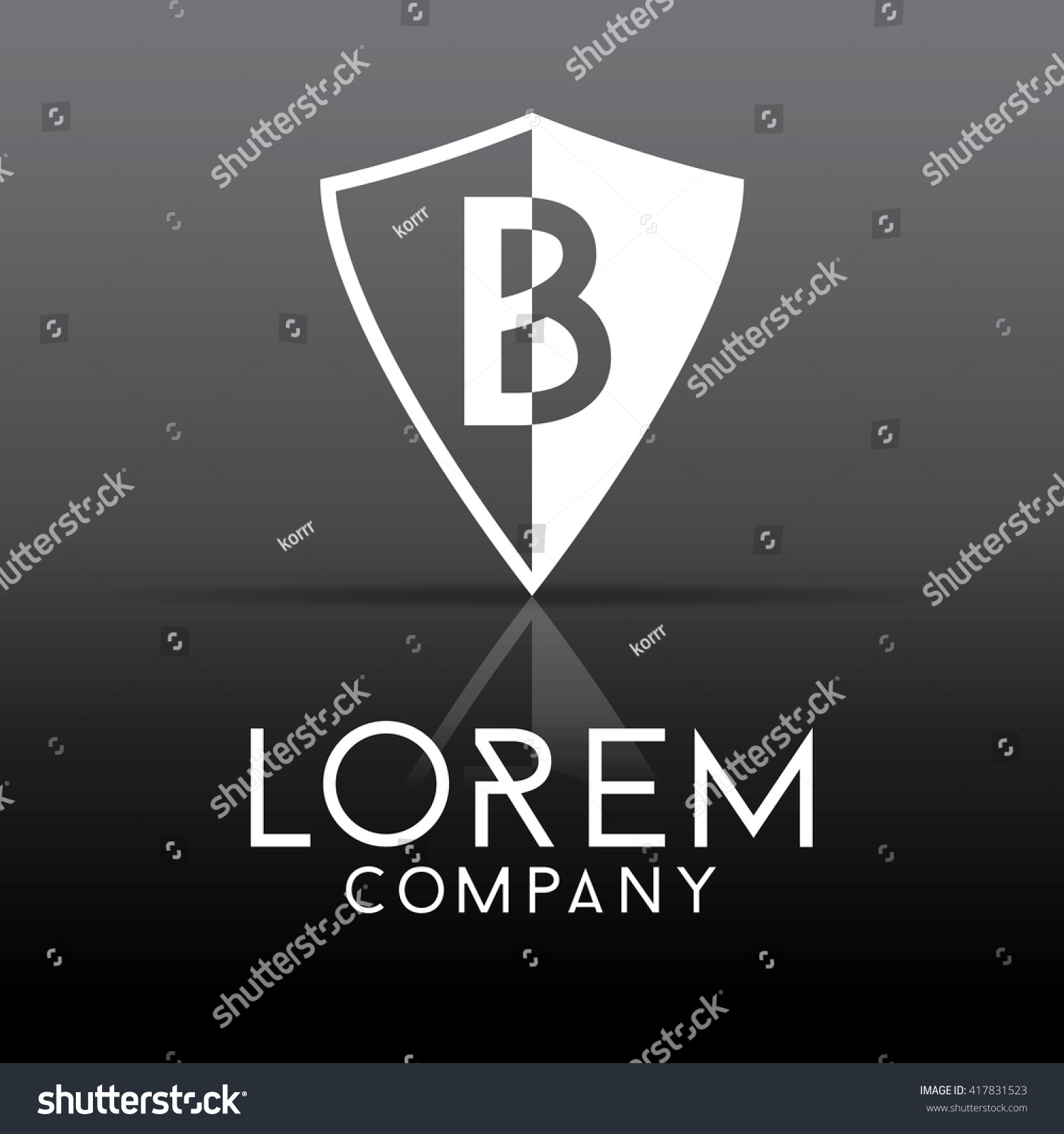 Letter B Shield Alphabet Logo Design Stock Vector 417831523 - Shutterstock