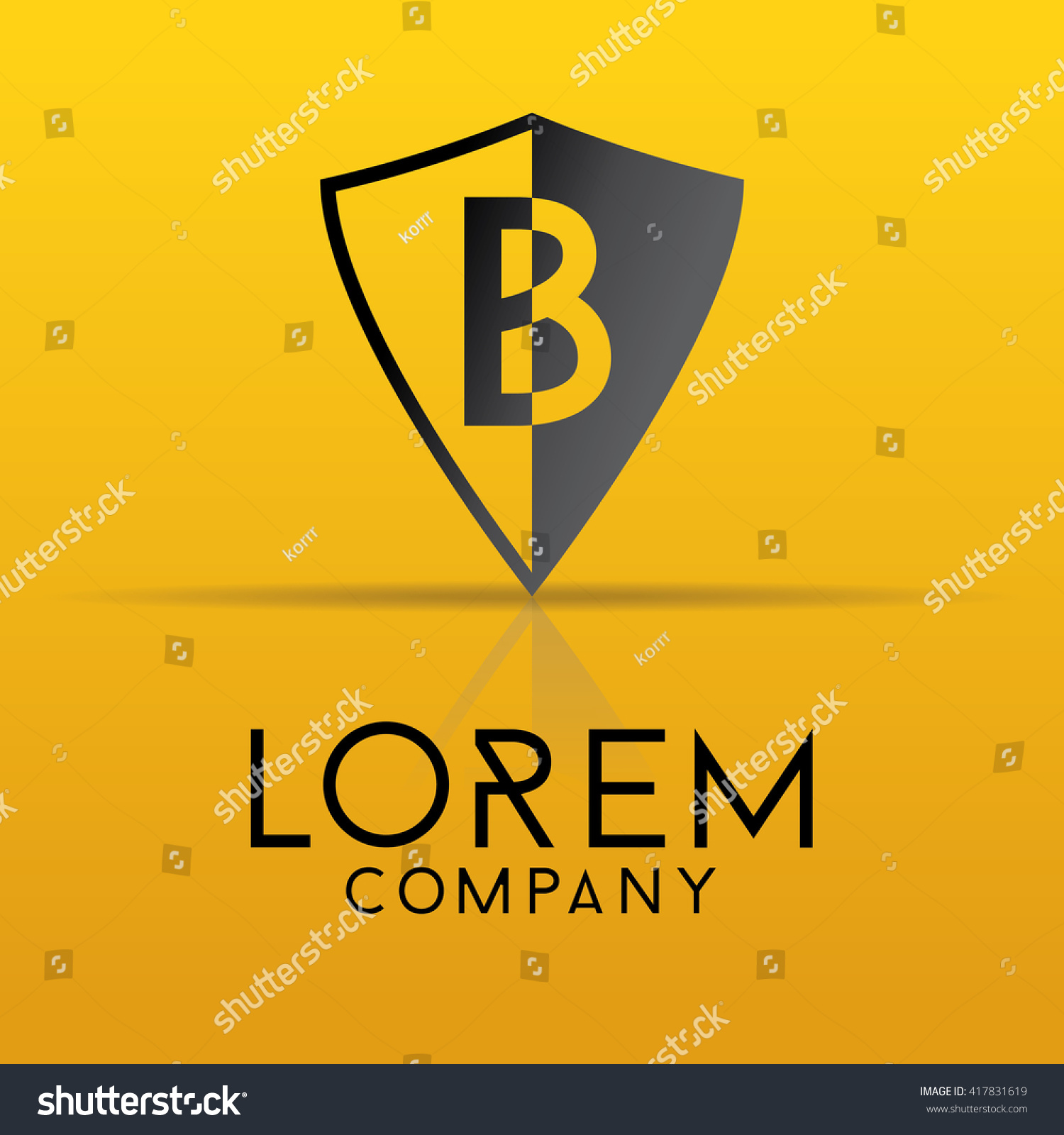 Letter B Shield Alphabet Logo Design: Vector De Stock (libre De ...