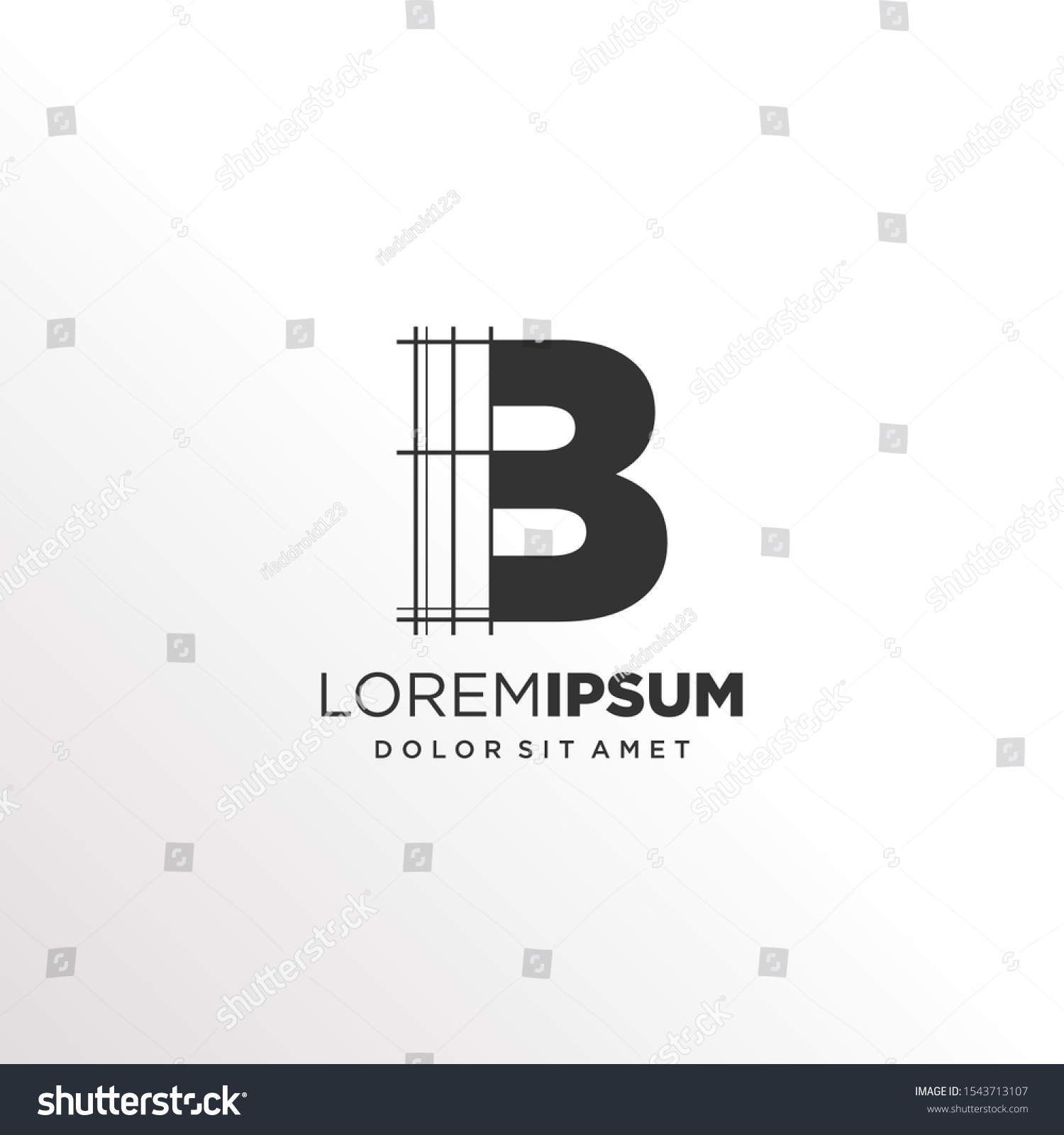 Letter B Logo Design Architecture Element Stock Vector (Royalty Free ...