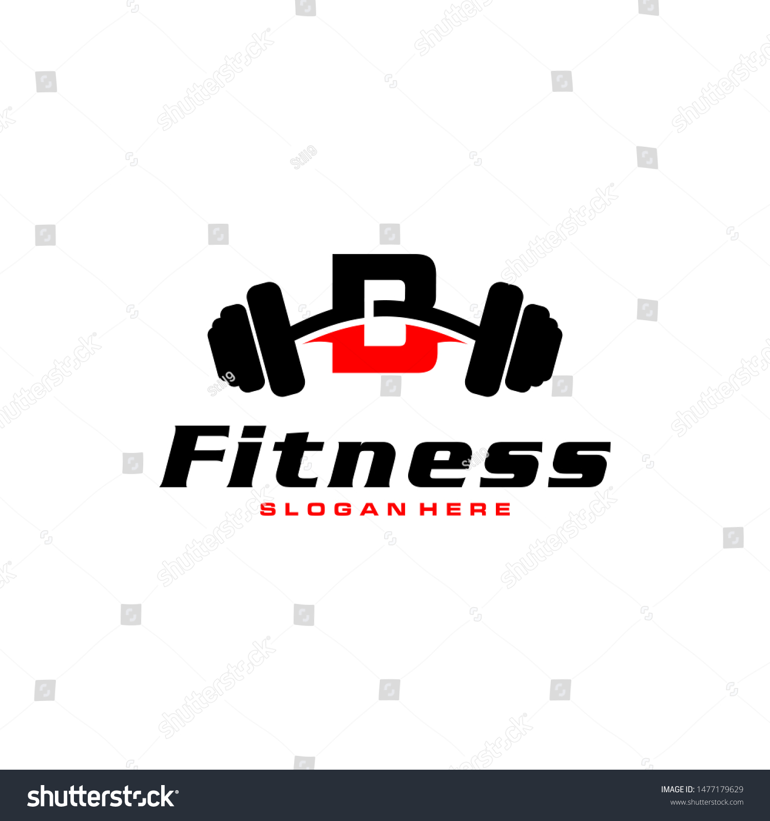 Letter B Logo Barbell Fitness Gym Stock Vector (Royalty Free) 1477179629