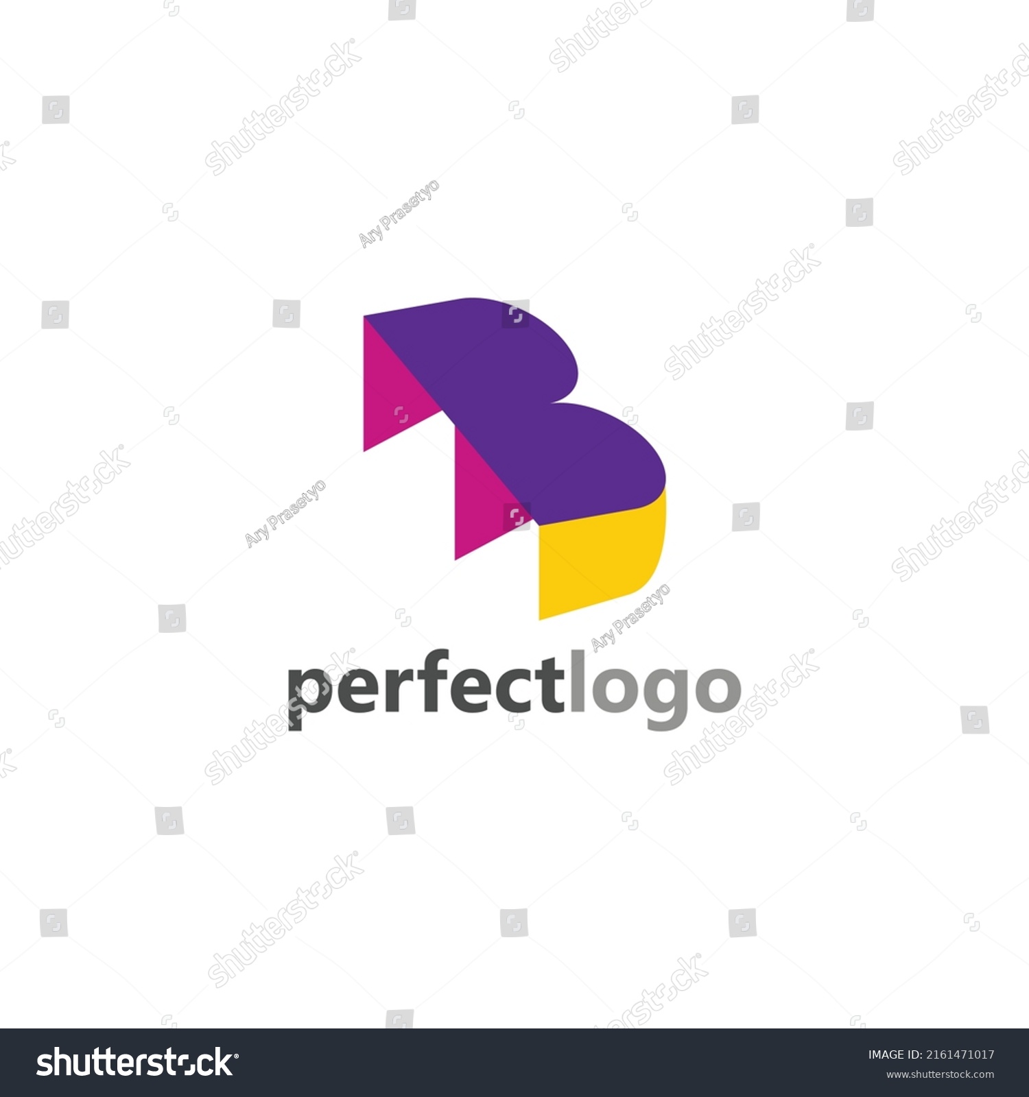 Letter B Monogram Vector Logo 3d Stock Vector (Royalty Free) 2161471017 ...