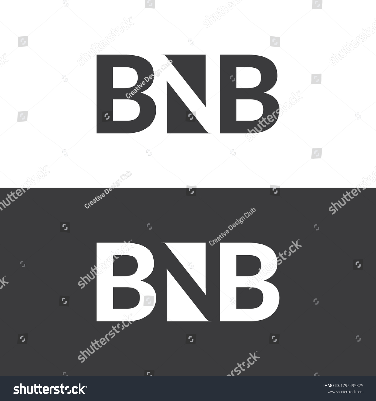 SVG of letter B N B icon logo design concept svg