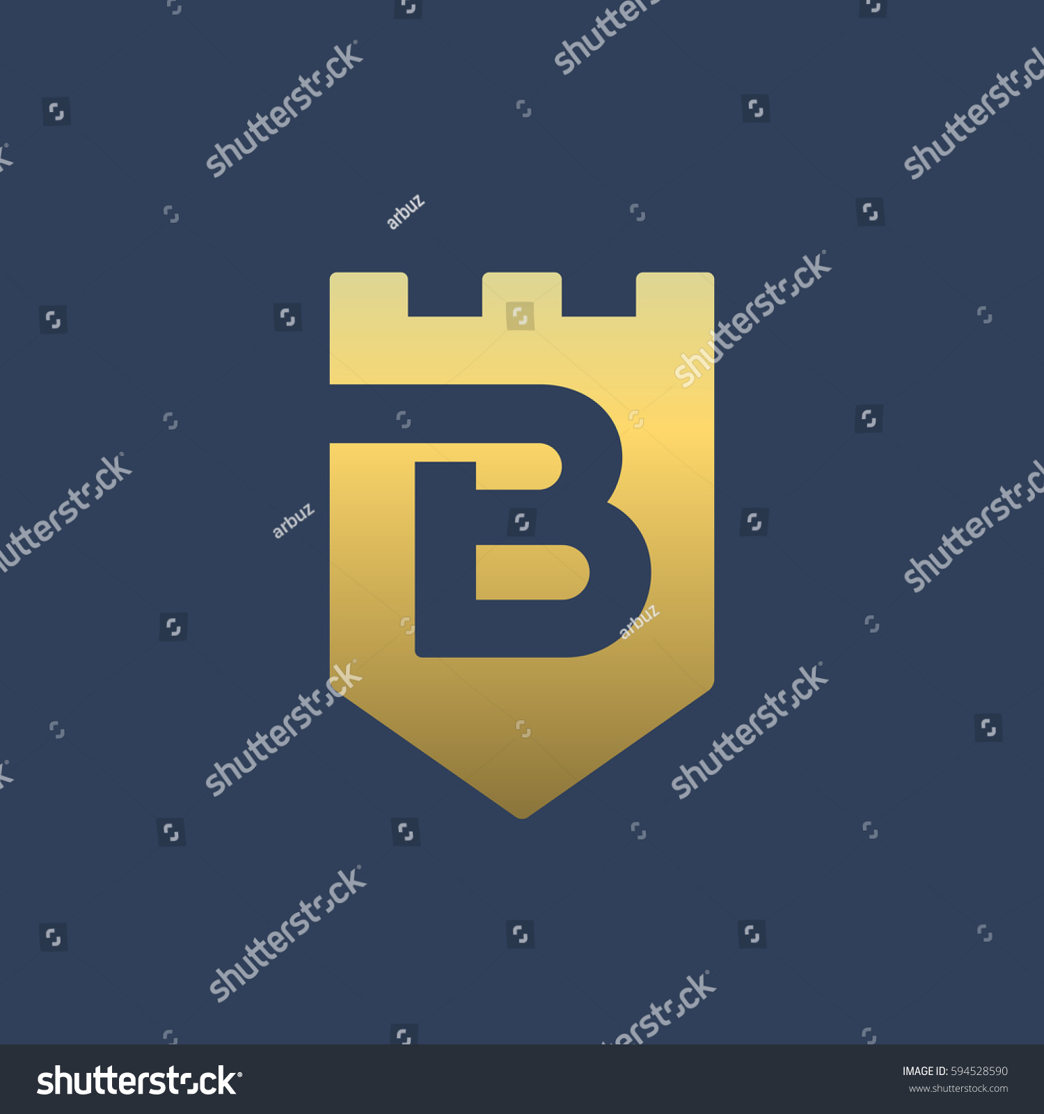 Letter B Shield Logo Icon Design Stock Vector (Royalty Free) 594528590