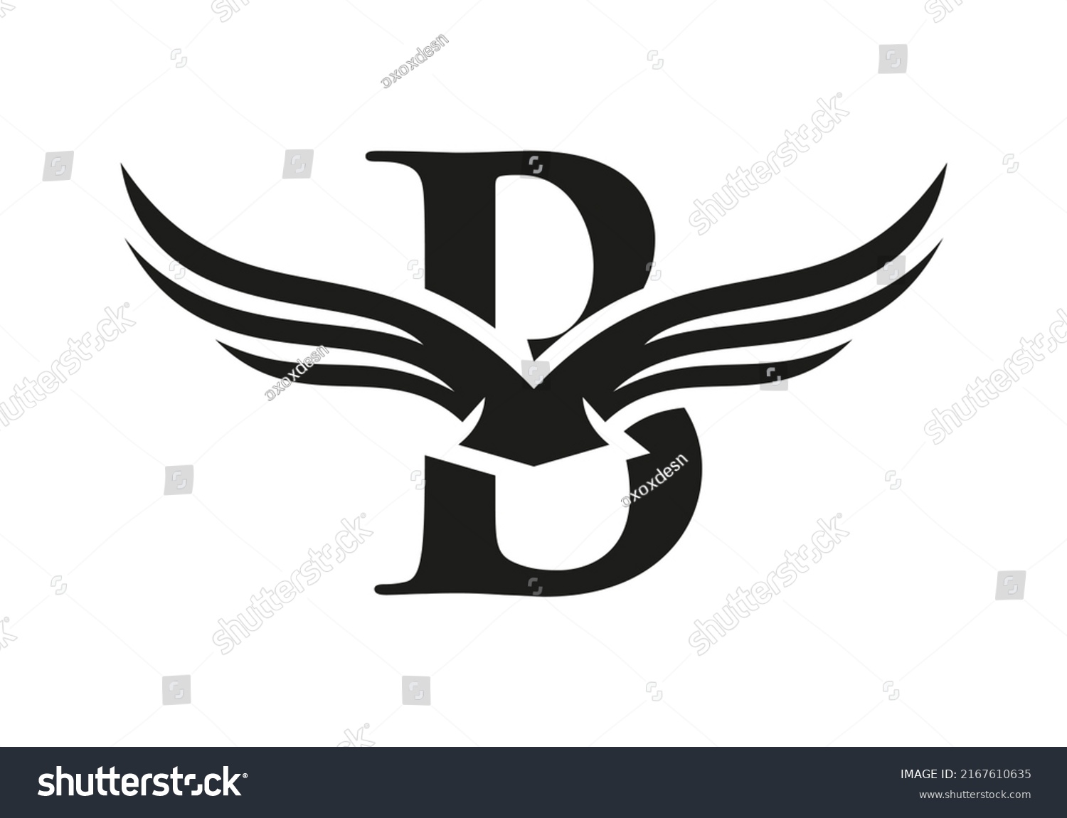 Letter B Wing Logo Design Initial Stock Vector (Royalty Free ...