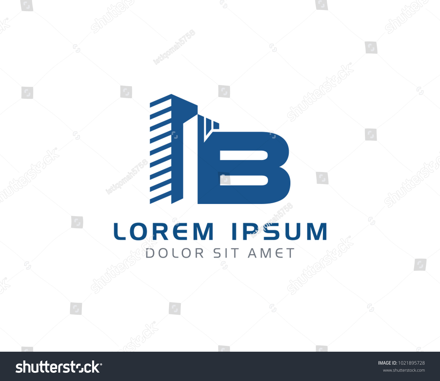 Letter B Building Logo Design Stock Vector (Royalty Free) 1021895728 ...