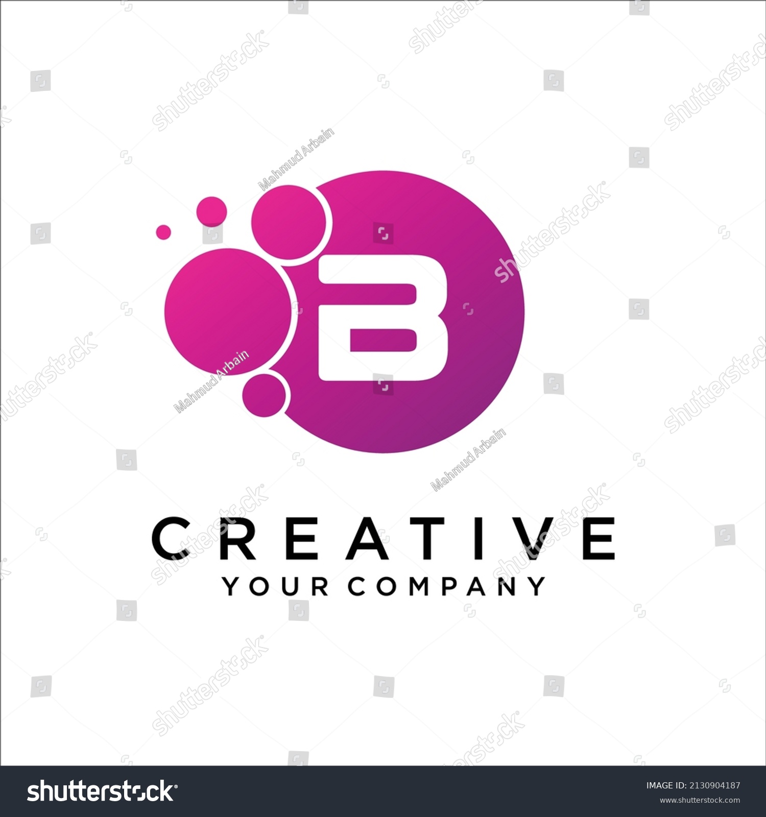 Letter B Dots Logo B Letter Stock Vector (Royalty Free) 2130904187 ...