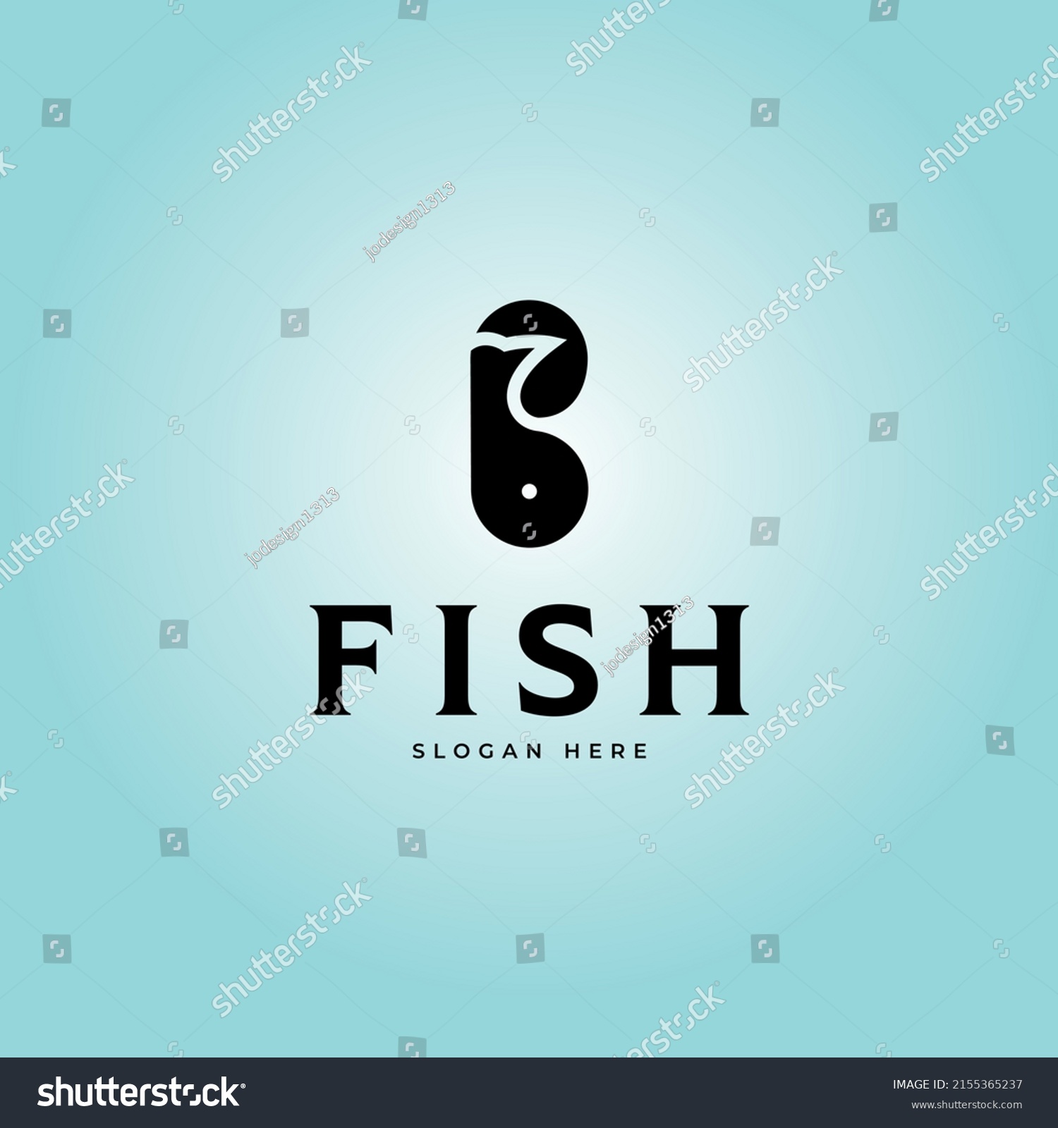 Letter B Fish Logo Design Template Stock Vector (Royalty Free ...