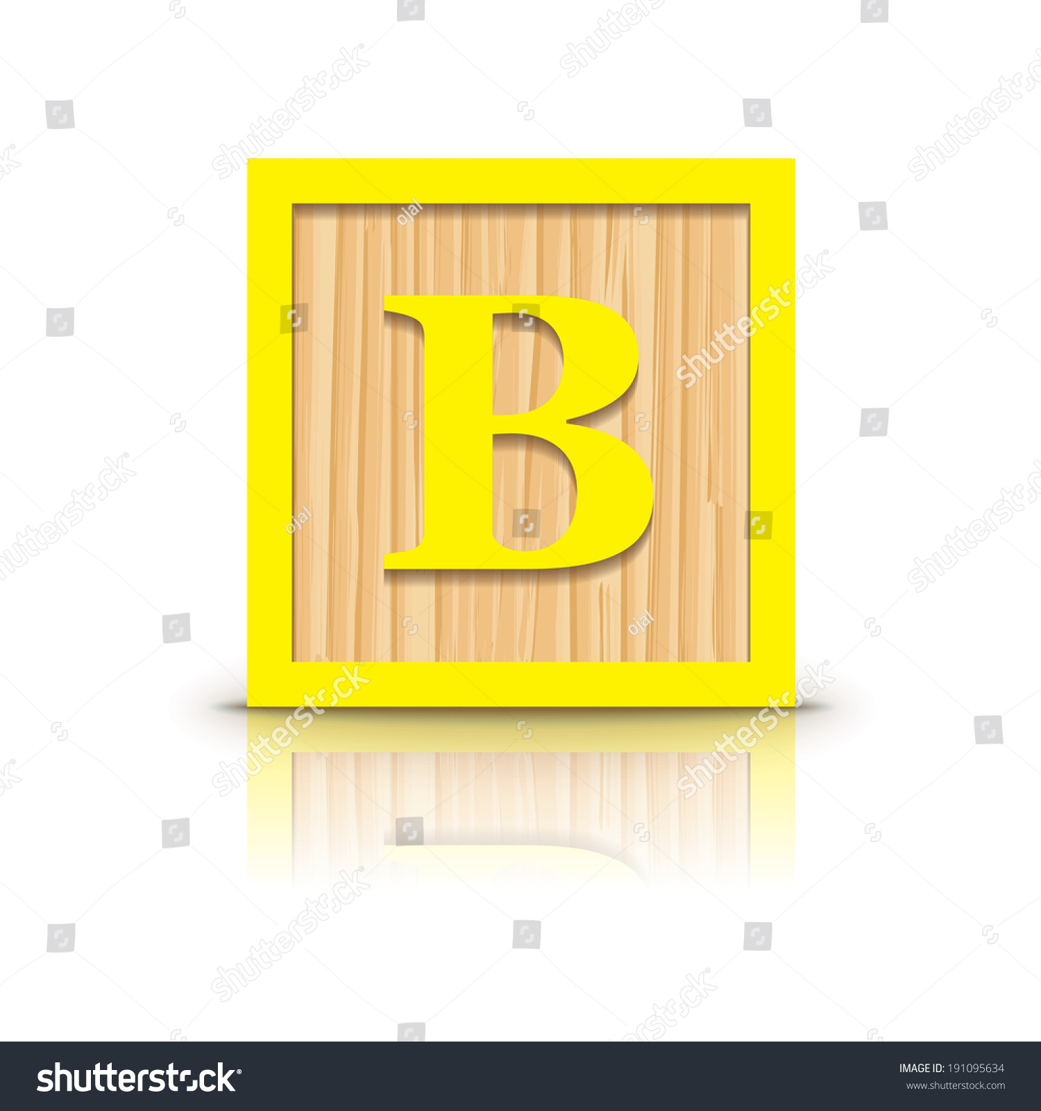 Letter B Wooden Alphabet Block Vector Stock Vector (Royalty Free ...