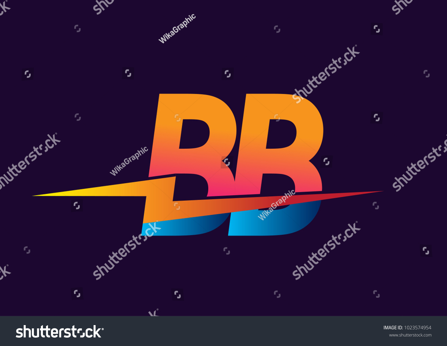 Letter Bb Logo Lightning Icon Letter Stock Vector (Royalty Free) 1023574954