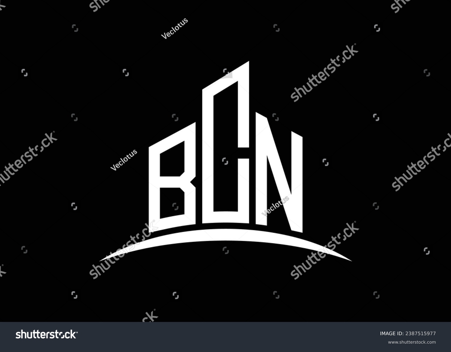 SVG of Letter BCN building vector monogram logo design template. Building Shape BCN logo. svg