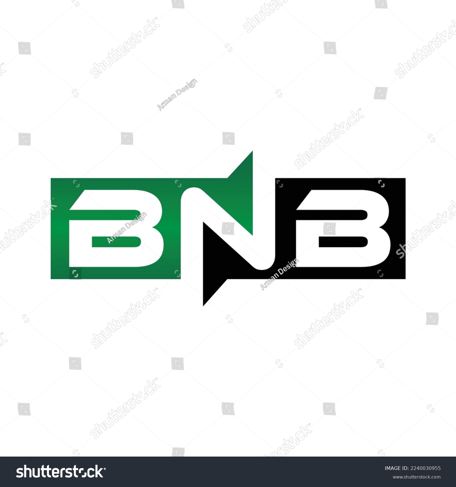 SVG of Letter BNB Initial Logo Design svg