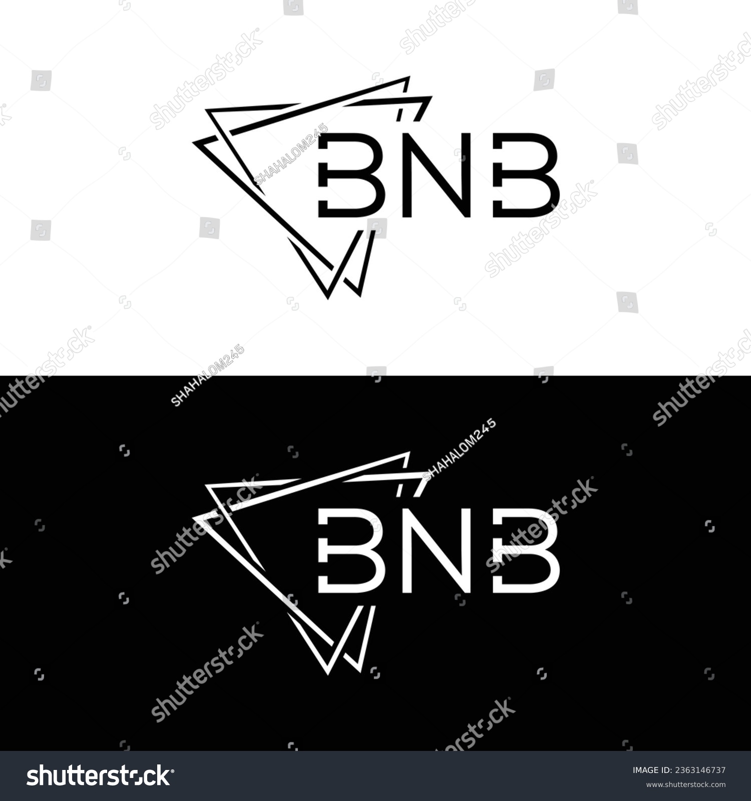 SVG of Letter BNB Logo Design. Black and White Logo. Usable for Business Logos. Flat Vector Logo Design Template svg