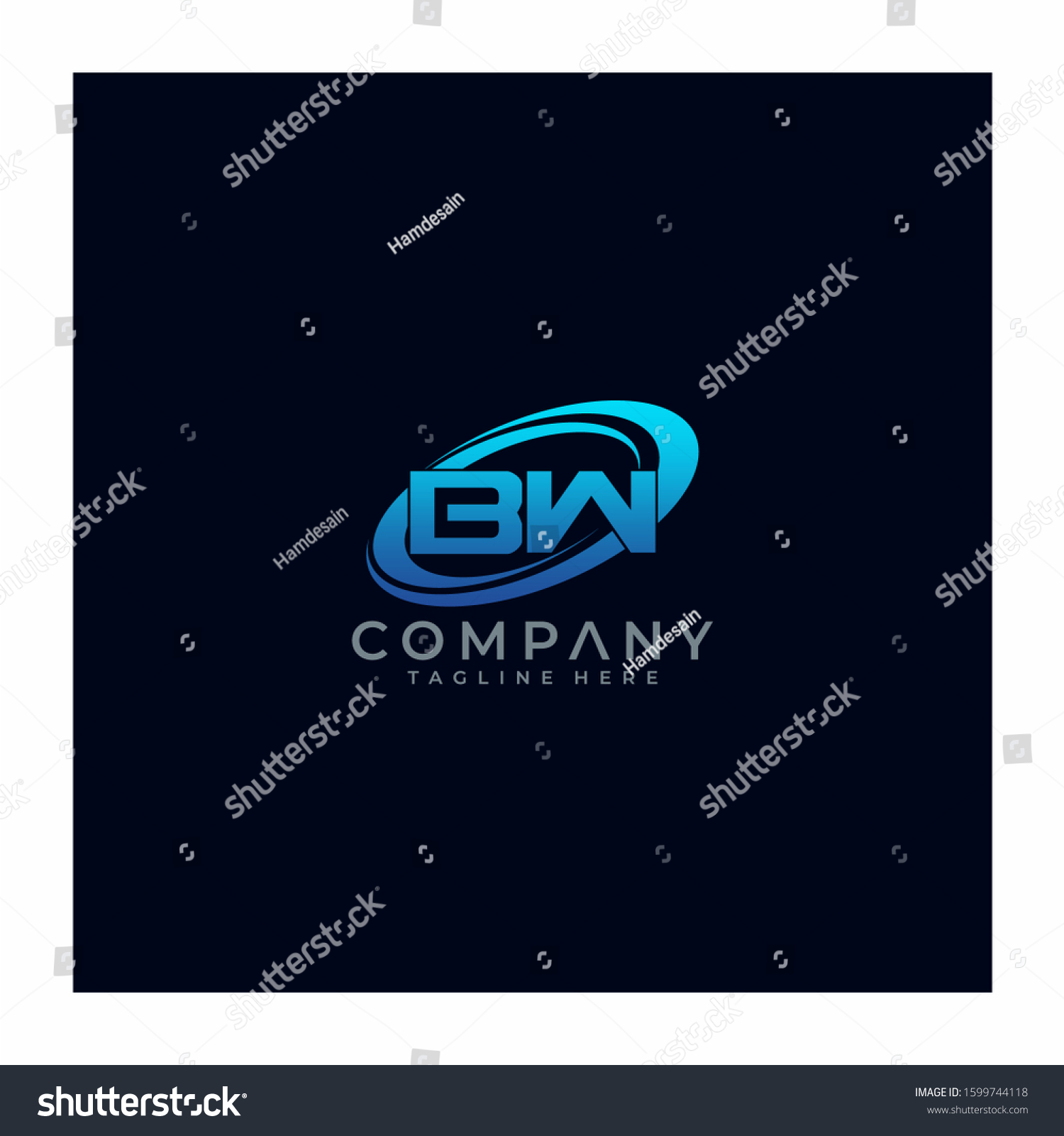 Letter Bw Circle Swoosh Logo Design Stock Vector (Royalty Free ...