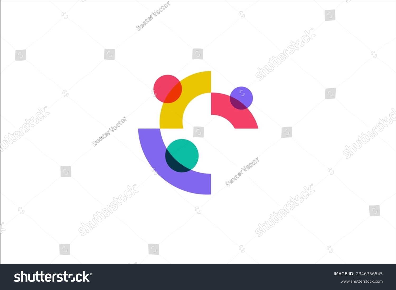 SVG of Letter C abstract logo design with family combination in colorful design svg