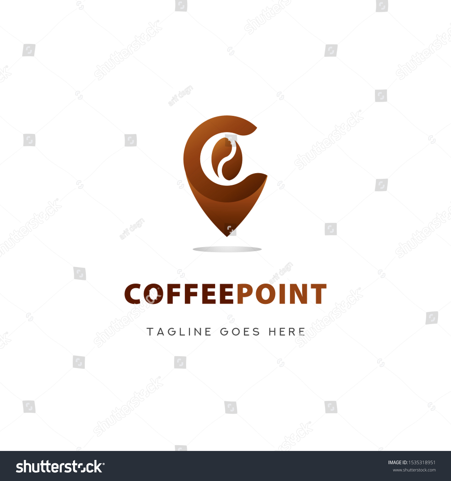 Letter C Coffee Point Logo Icon Stock Vector Royalty Free