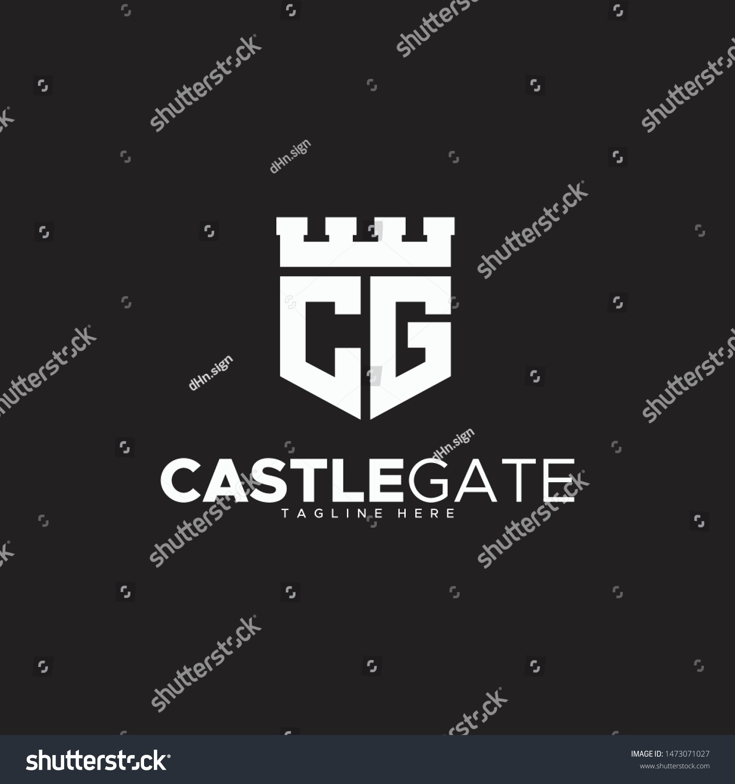 Letter C G Castle Gate Logo Stock Vector (Royalty Free) 1473071027