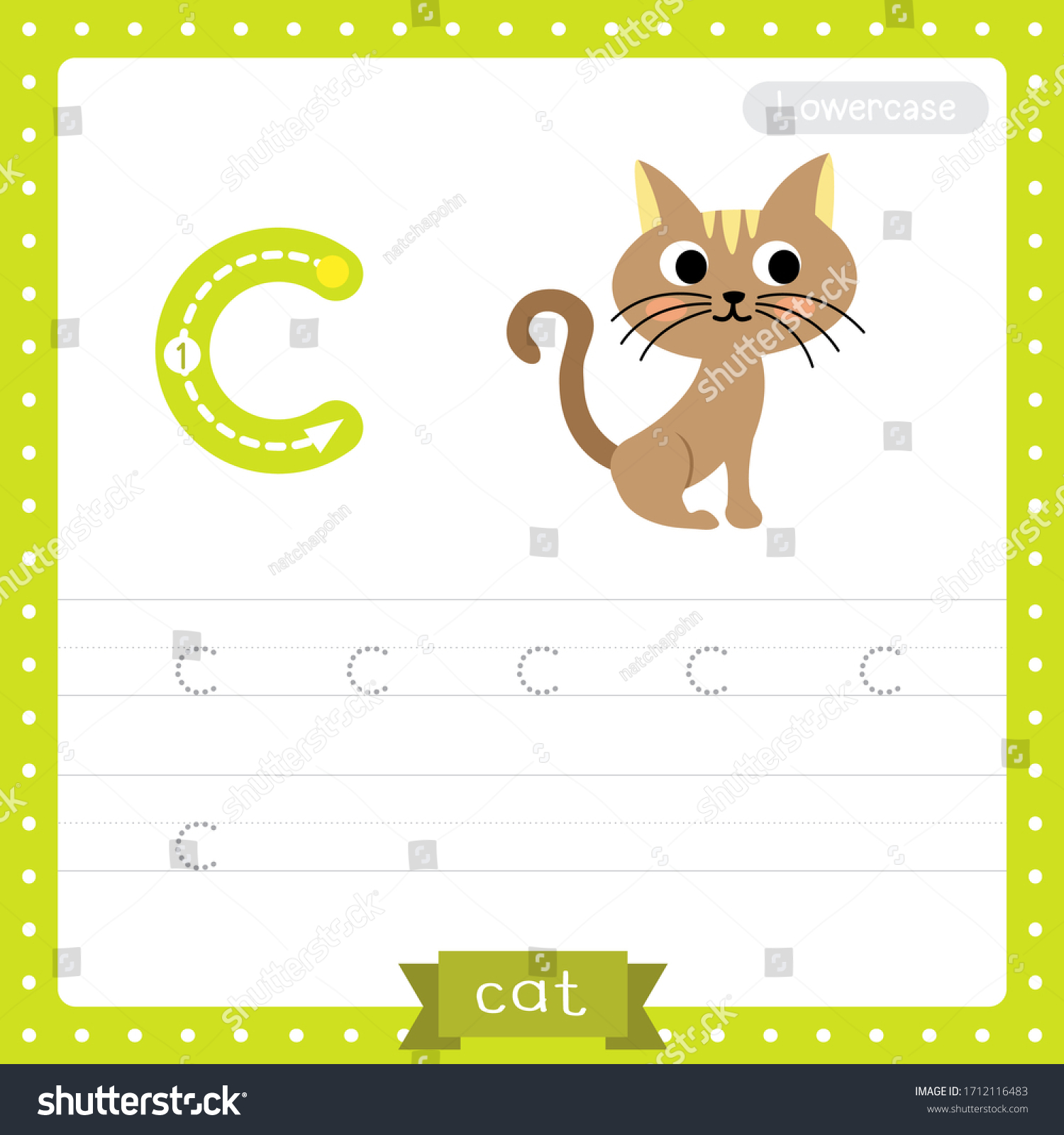 Letter C Lowercase Cute Children Colorful Stock Vector (Royalty Free ...
