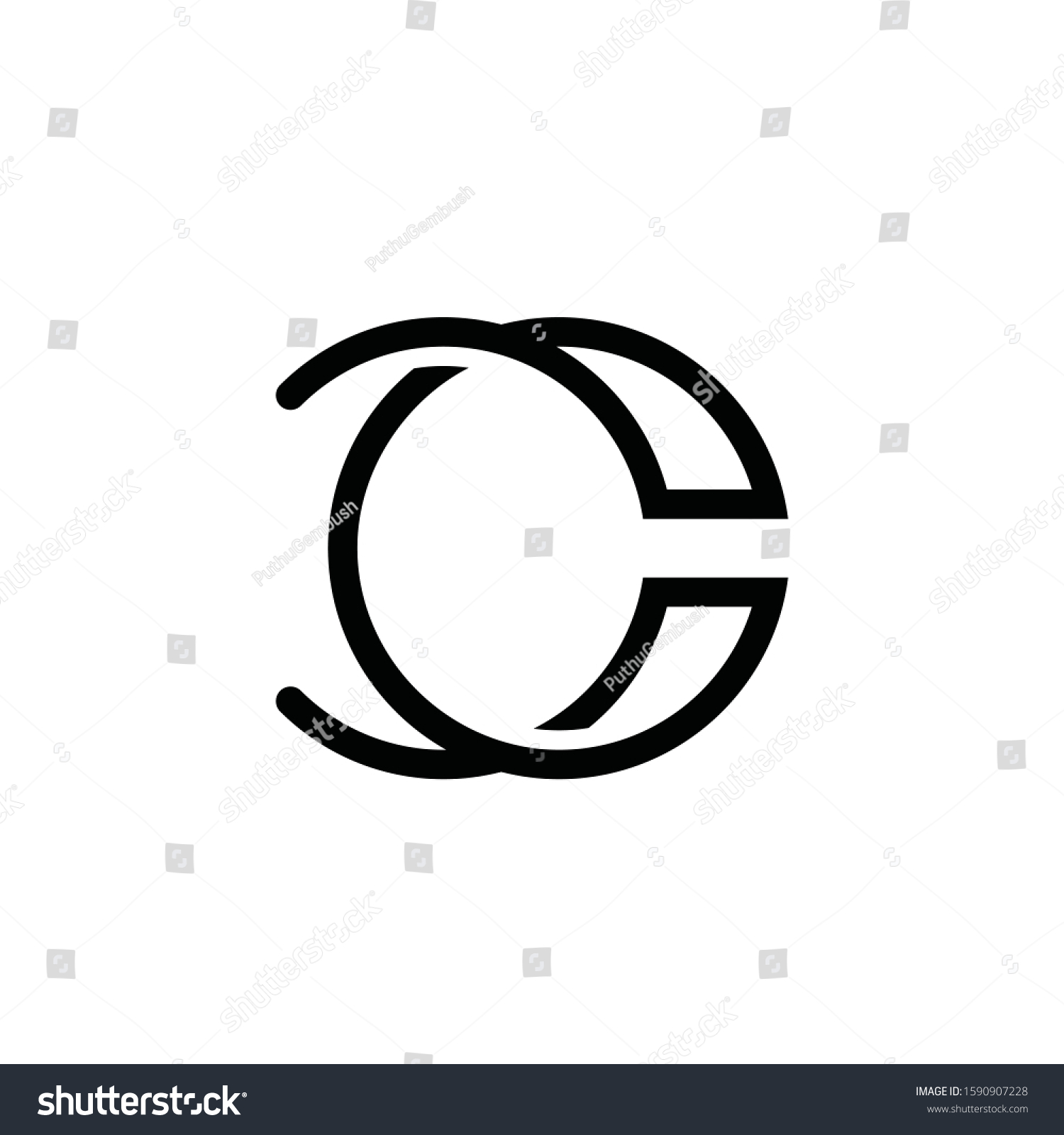 Letter Cc C Logo Design Concept Stock Vector (Royalty Free) 1590907228 ...