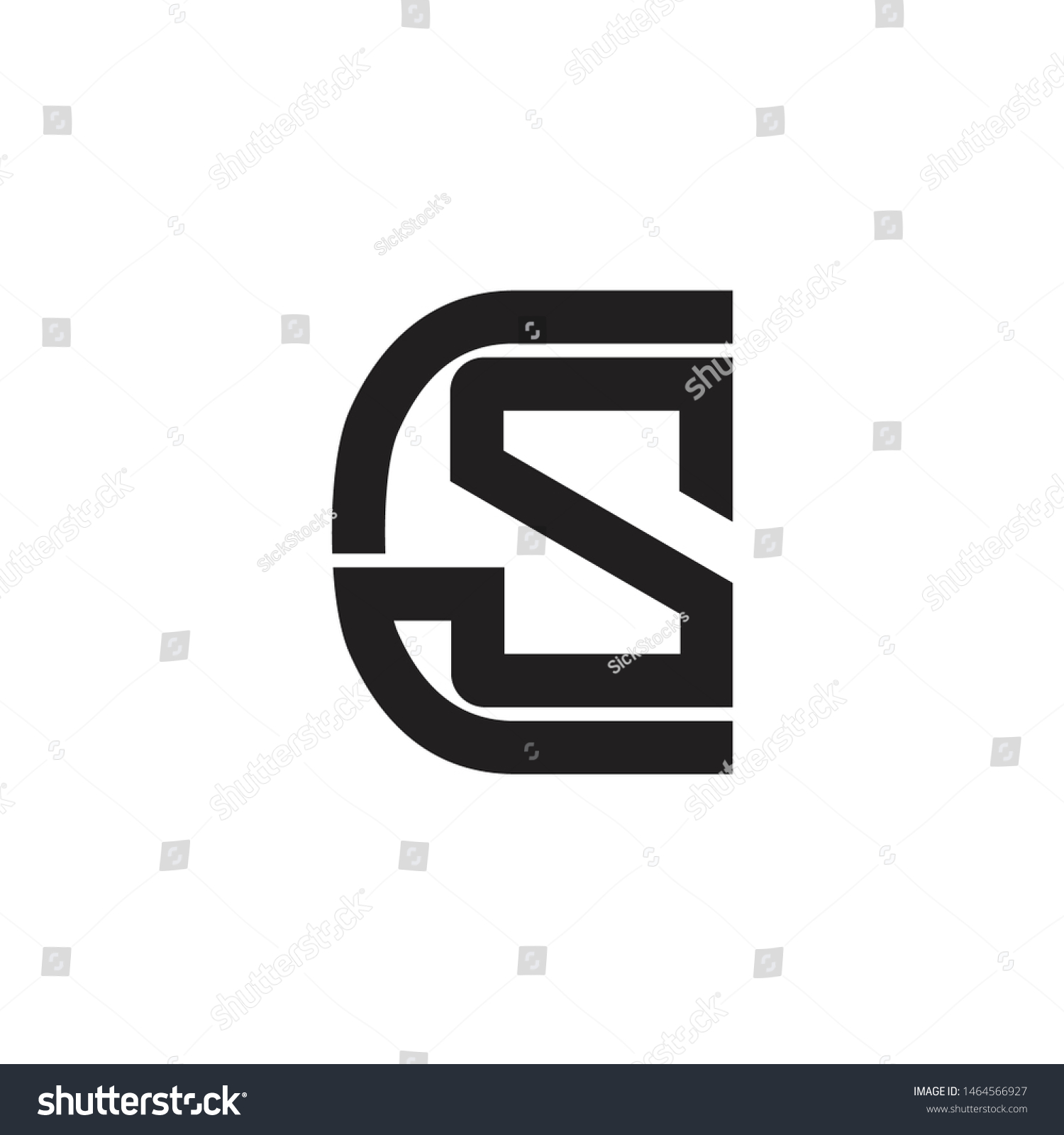 Letter Cs Symbol Geometric Line Logo Stock Vector (royalty Free) 1464566927