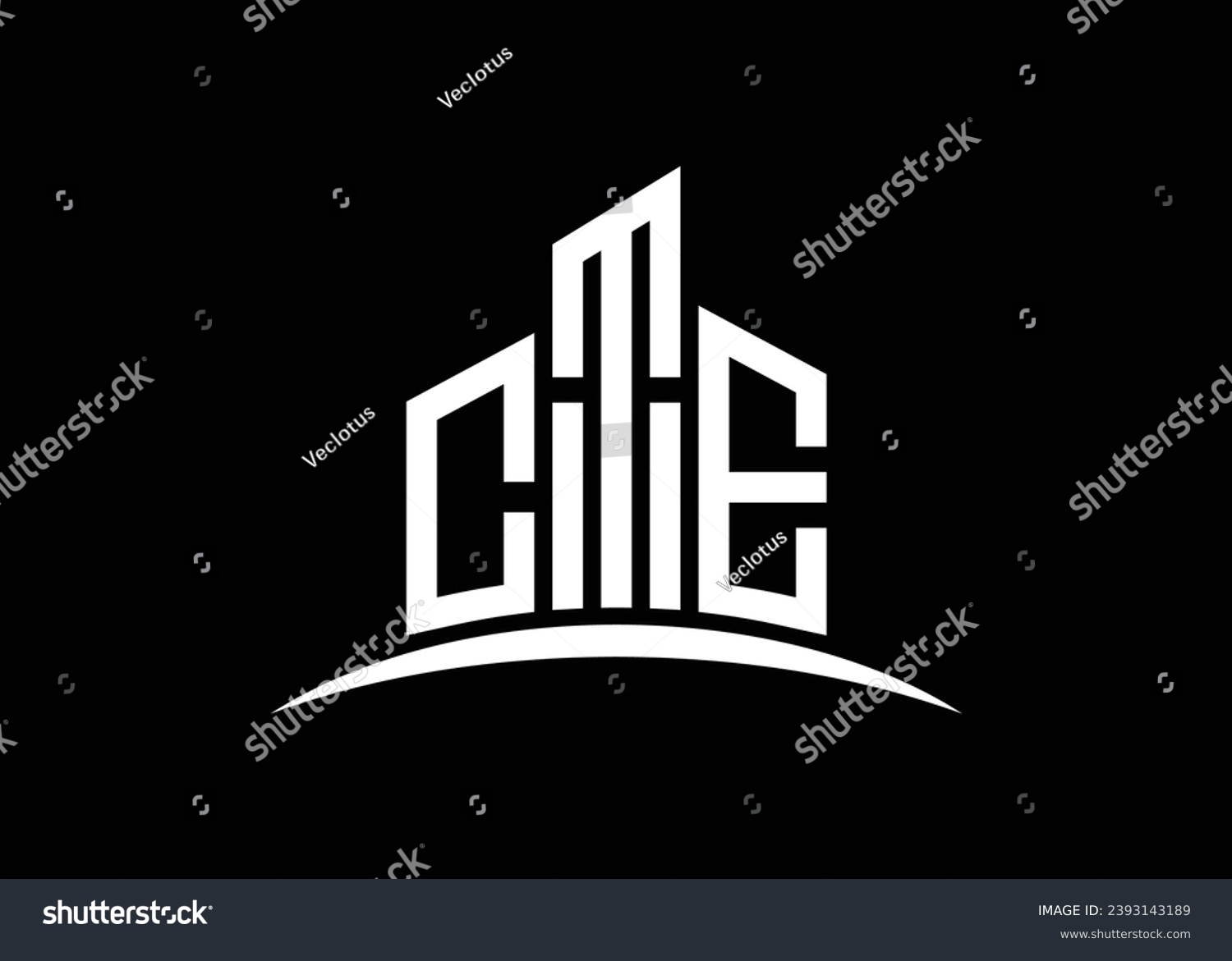 SVG of Letter CTE building vector monogram logo design template. Building Shape CTE logo. svg