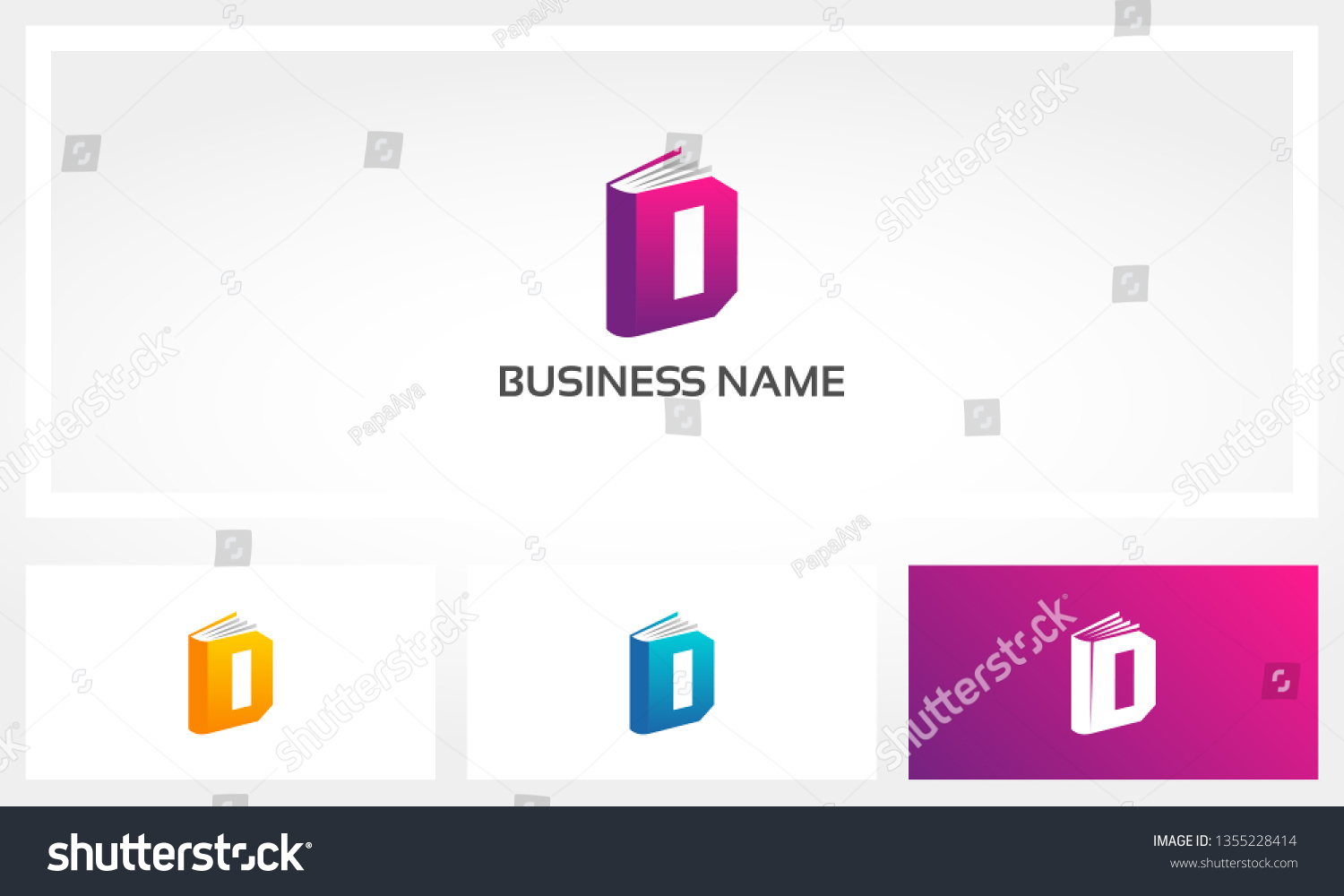 Letter D Book Cover Pages Logo Stock Vector (Royalty Free) 1355228414 ...