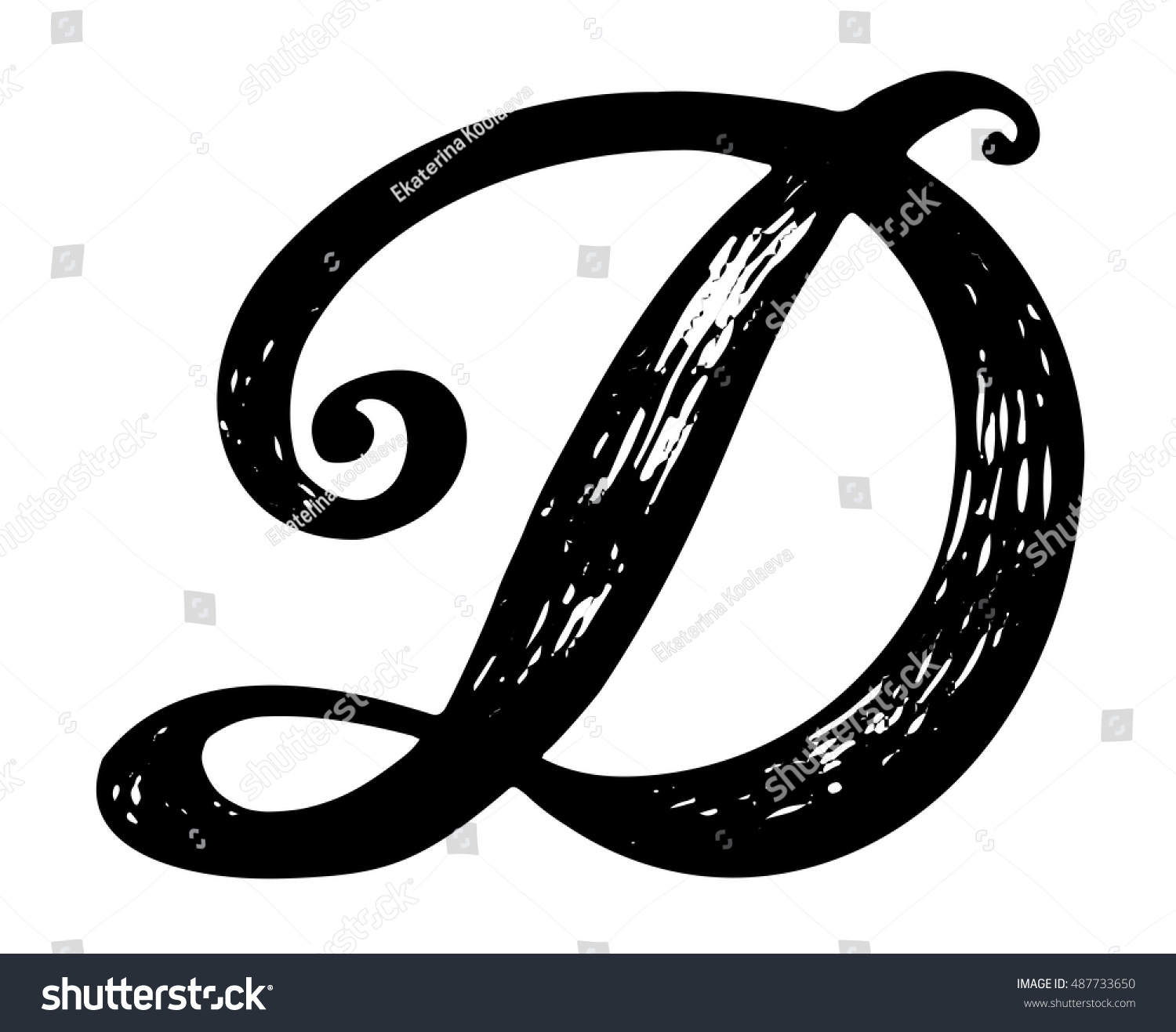 Letter D Calligraphy Alphabet Typeset Lettering Stock Vector (Royalty ...