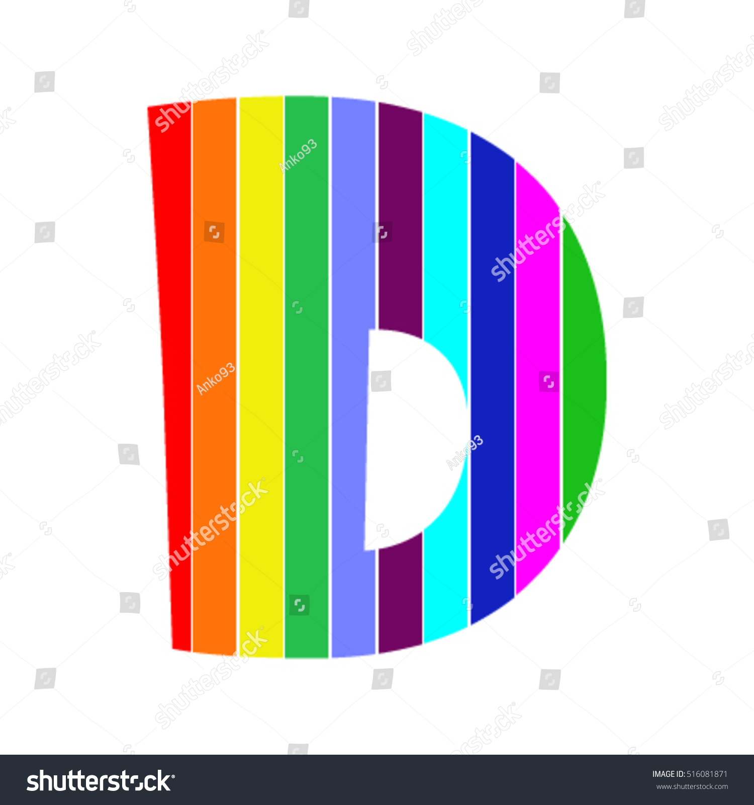 Letter D Colored Strip Alphabet Stock Vector 516081871 - Shutterstock