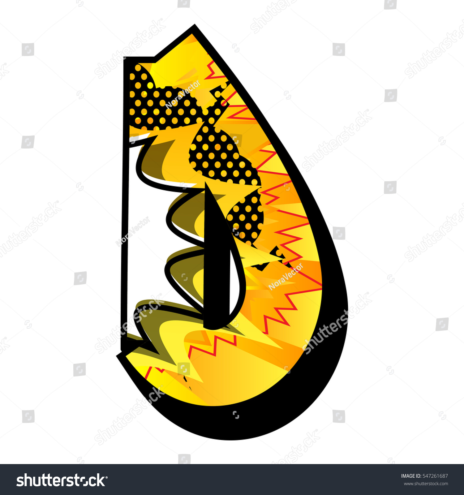 Letter D Filled Comic Book Explosion Stock Vector (Royalty Free ...