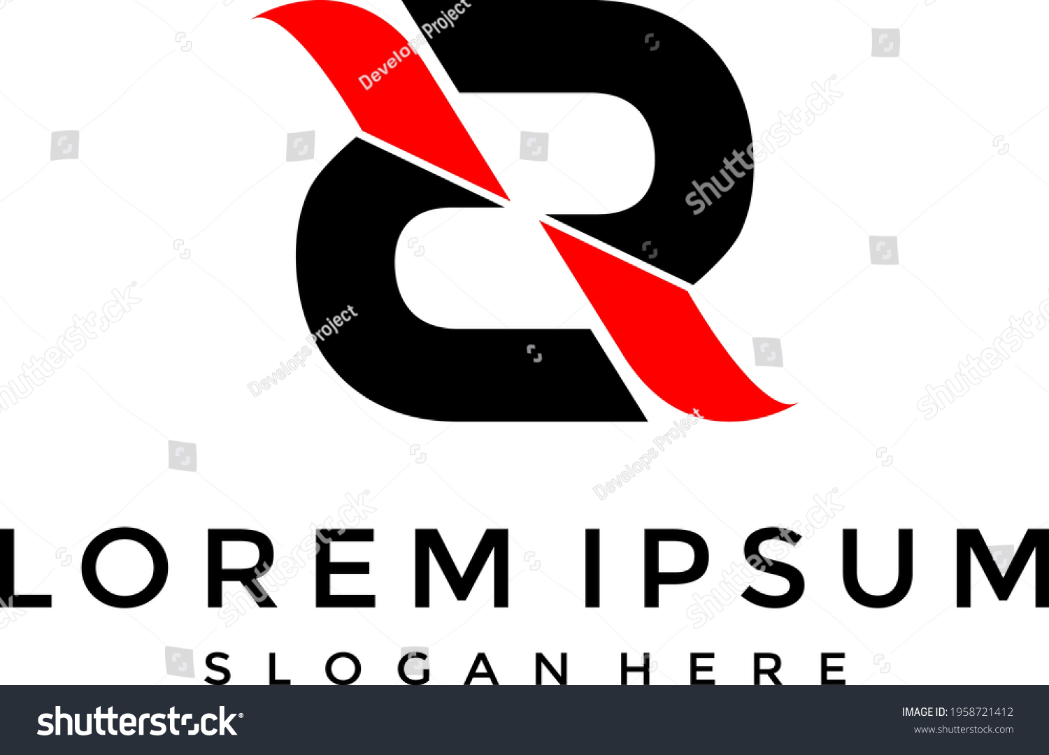 Letter D R Logo Templates Vector Stock Vector (Royalty Free) 1958721412 ...