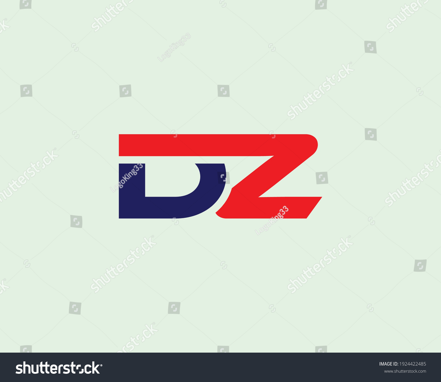 Letter Dz Zd Logo Design Vector Stock Vector (Royalty Free) 1924422485