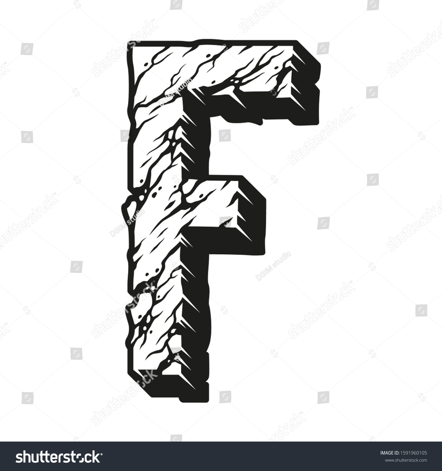 Letter F Desert Design Concept Cracked Stock Vector (Royalty Free ...