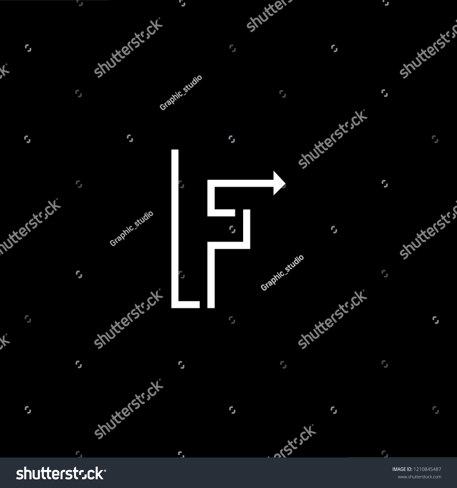 Letter F Ff Minimalist Art Monogram Stock Vector Royalty Free