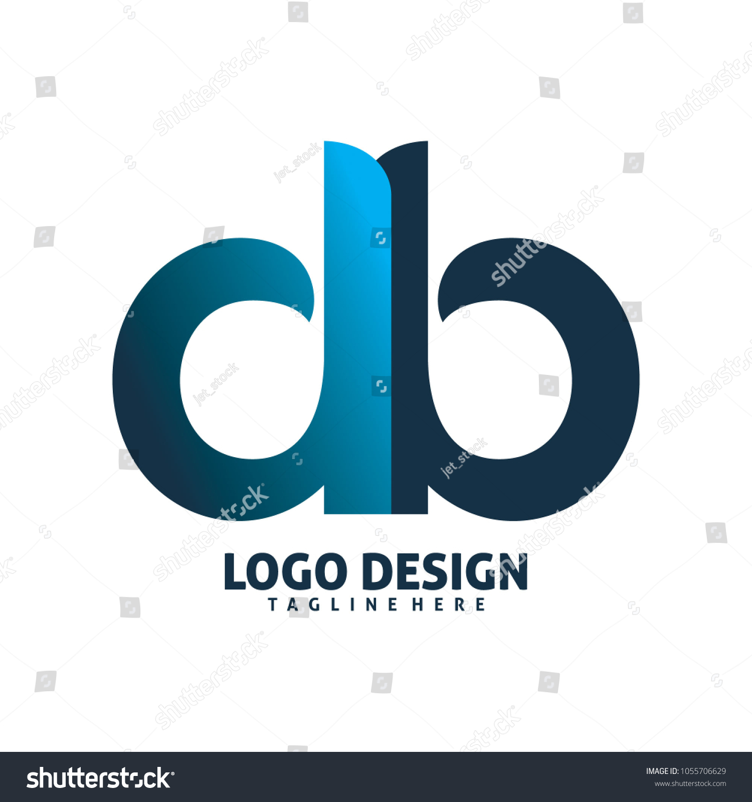 Letter Font D B Logo Design Stock Vector Royalty Free