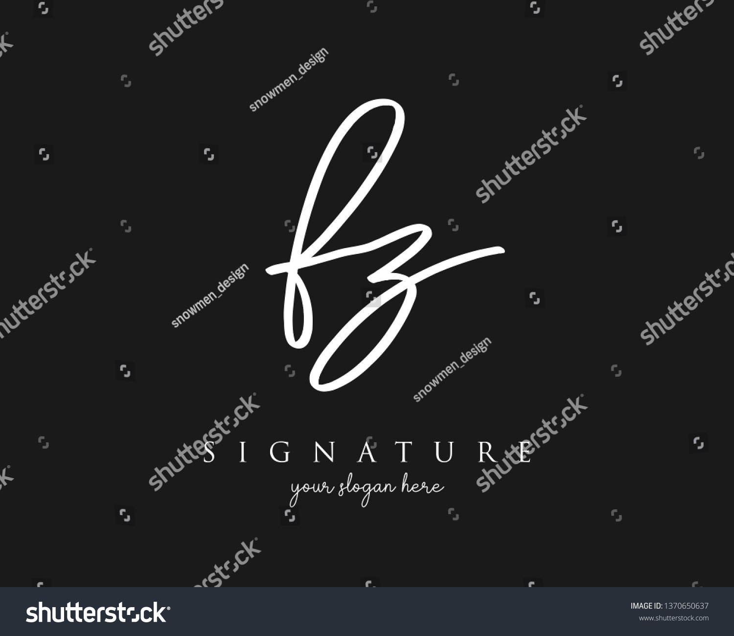 Letter Fz Signature Logo Vector Stock Vector Royalty Free 1370650637