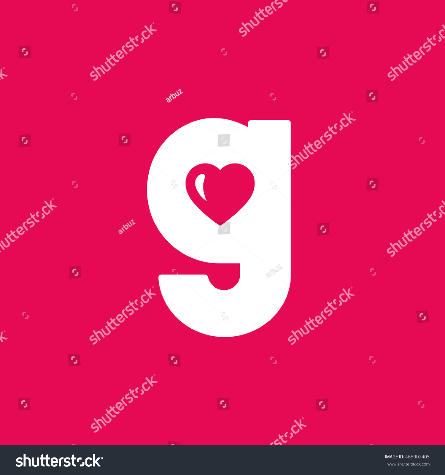 Letter G Heart Logo Icon Design Stock Vector (Royalty Free) 468902405 ...