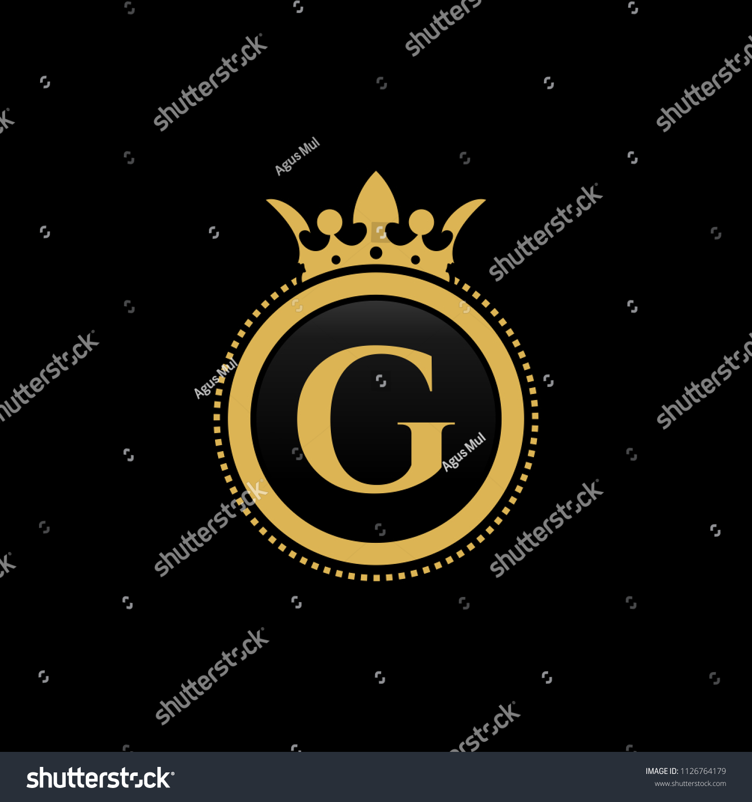 Letter G Royal Crown Luxury Logo Stock Vector (Royalty Free) 1126764179 ...
