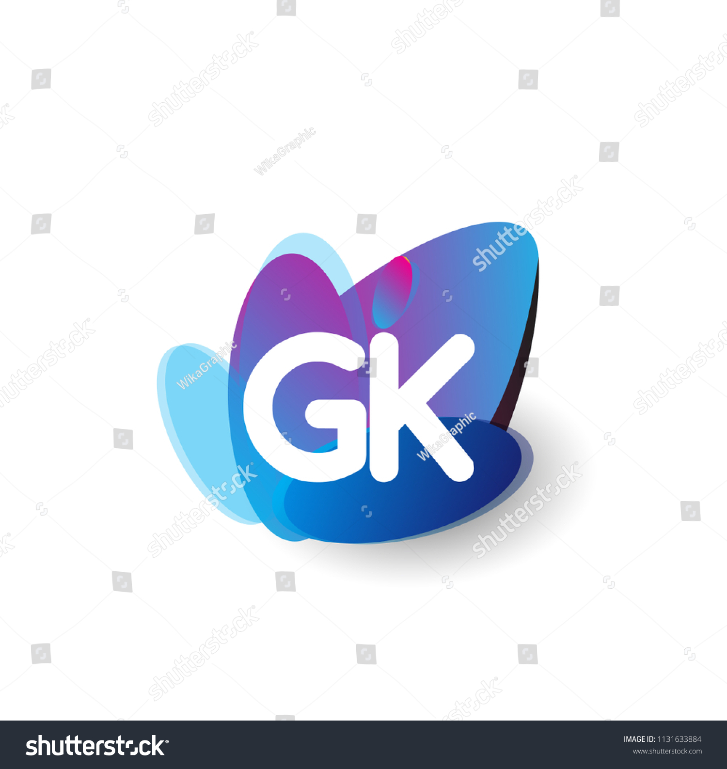 Letter Gk Logo Colorful Splash Background Stock Vector Royalty